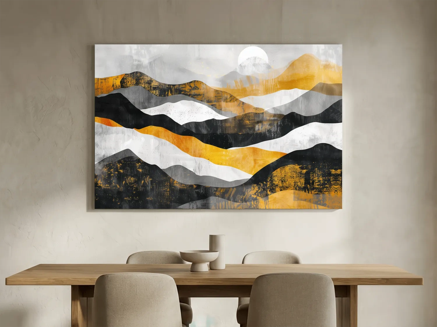 Abstract Layered Mountain Ranges - Modern Landscape Wall Art