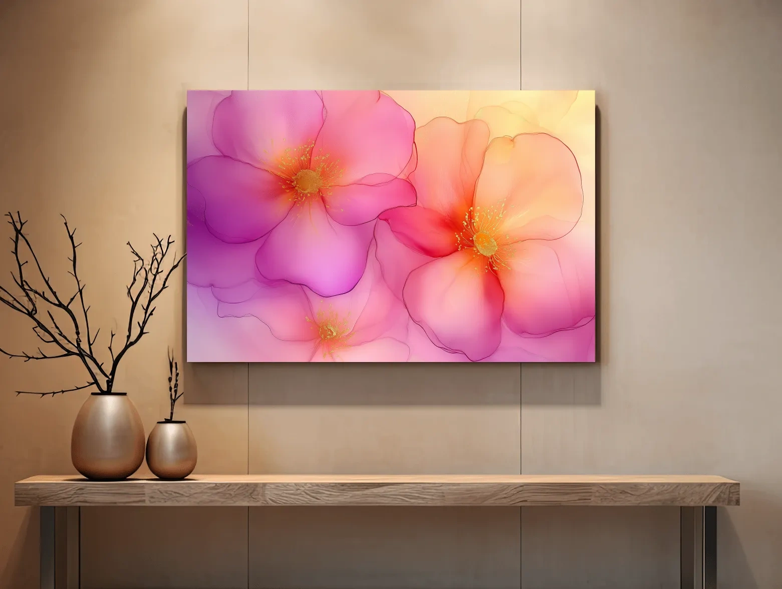 Poppy flowers, beautiful watercolour painting style wall art