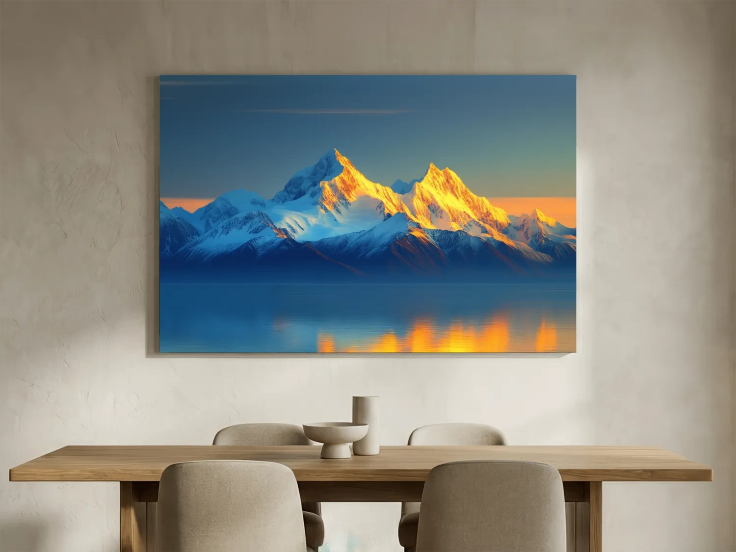 Arctic Glacier Mountain Sunset - Golden Hour Photographic Wall Art