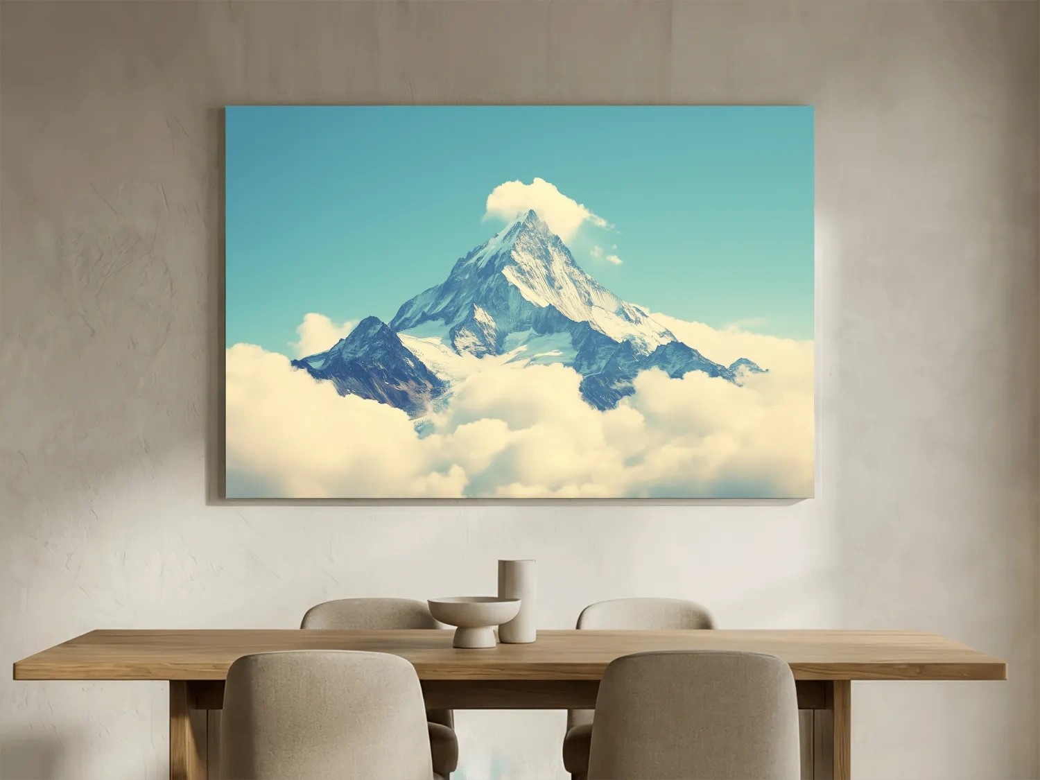 Snowy Alpine Peak Above Clouds - Serene Mountain Wall Art