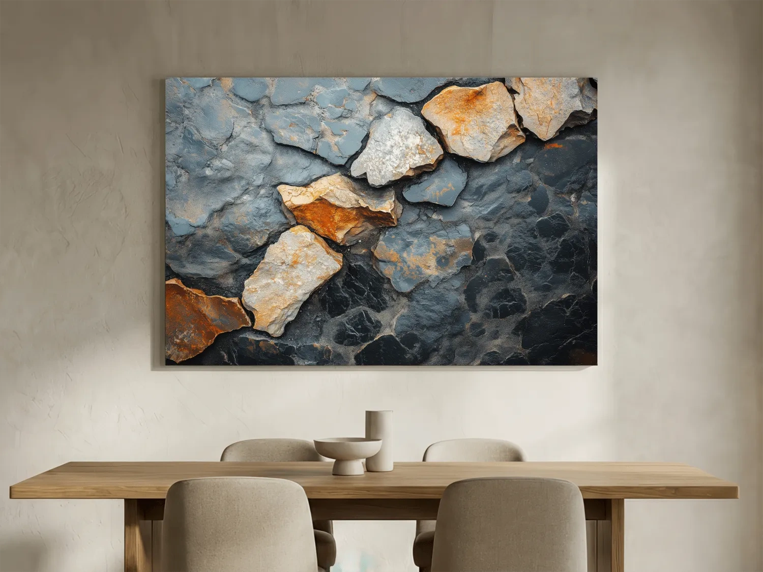 Textured Slate Stone Abstract - Modern Rustic Rock Wall Art