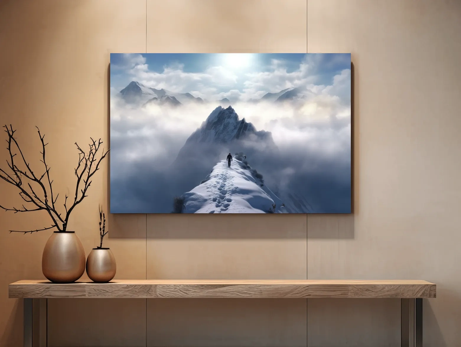 Epic Snowy Mountain Ridge Hike - Photographic Alpine Wall Art