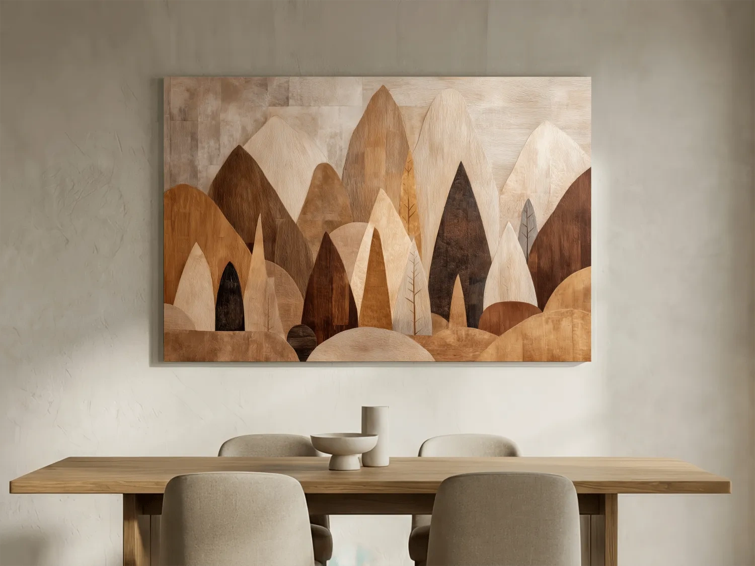 Earthy Abstract Boho Mountains - Modern Minimalist Forest Wall Art