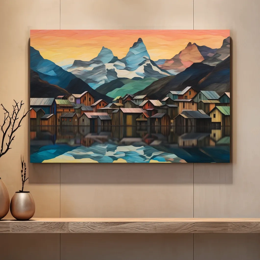 Abstract mountain painting