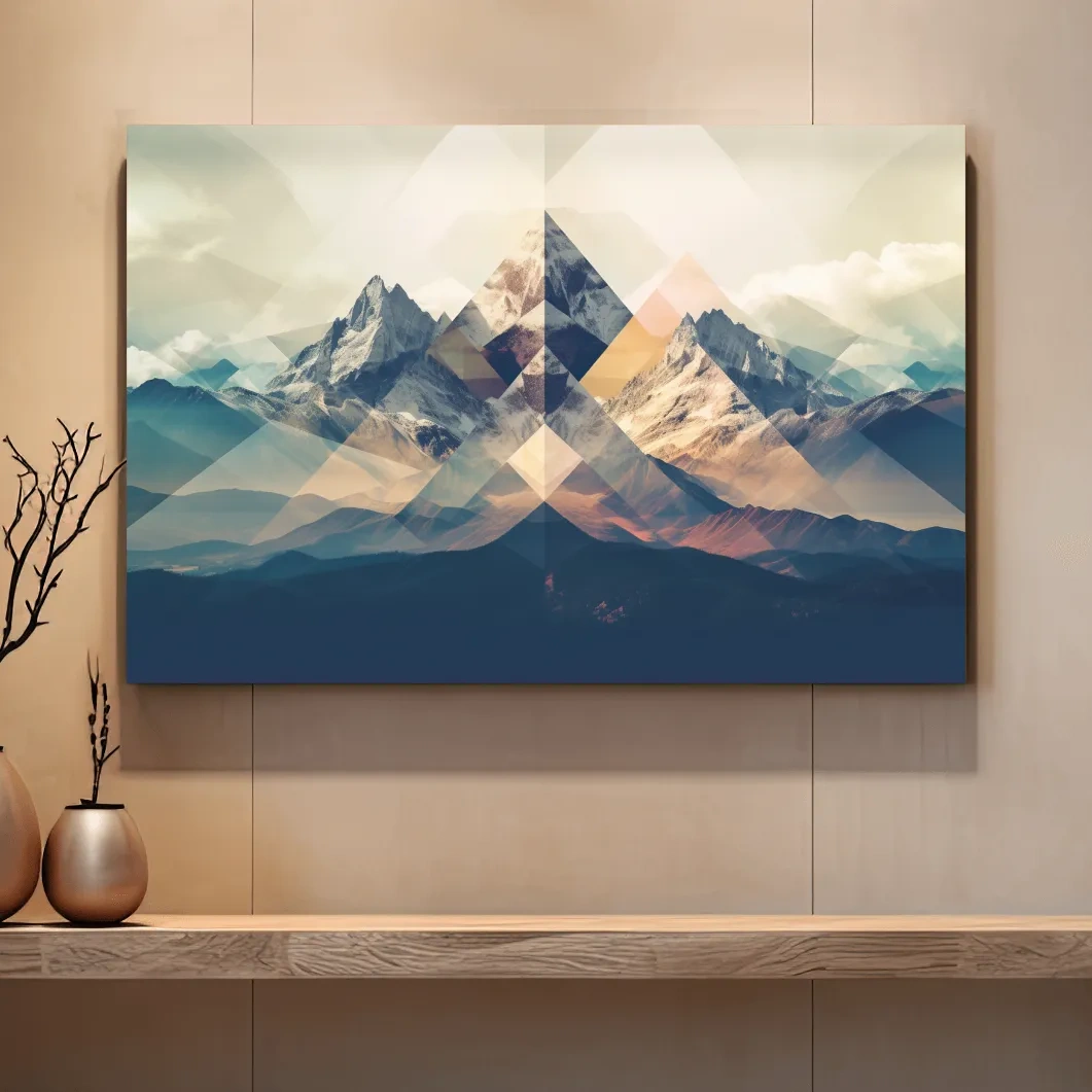 Abstract geometric mountain art