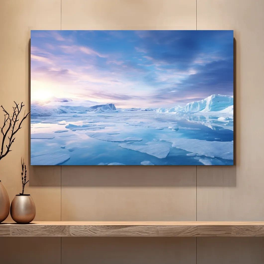 Sunrise over the antarctic ice, photographic wall art