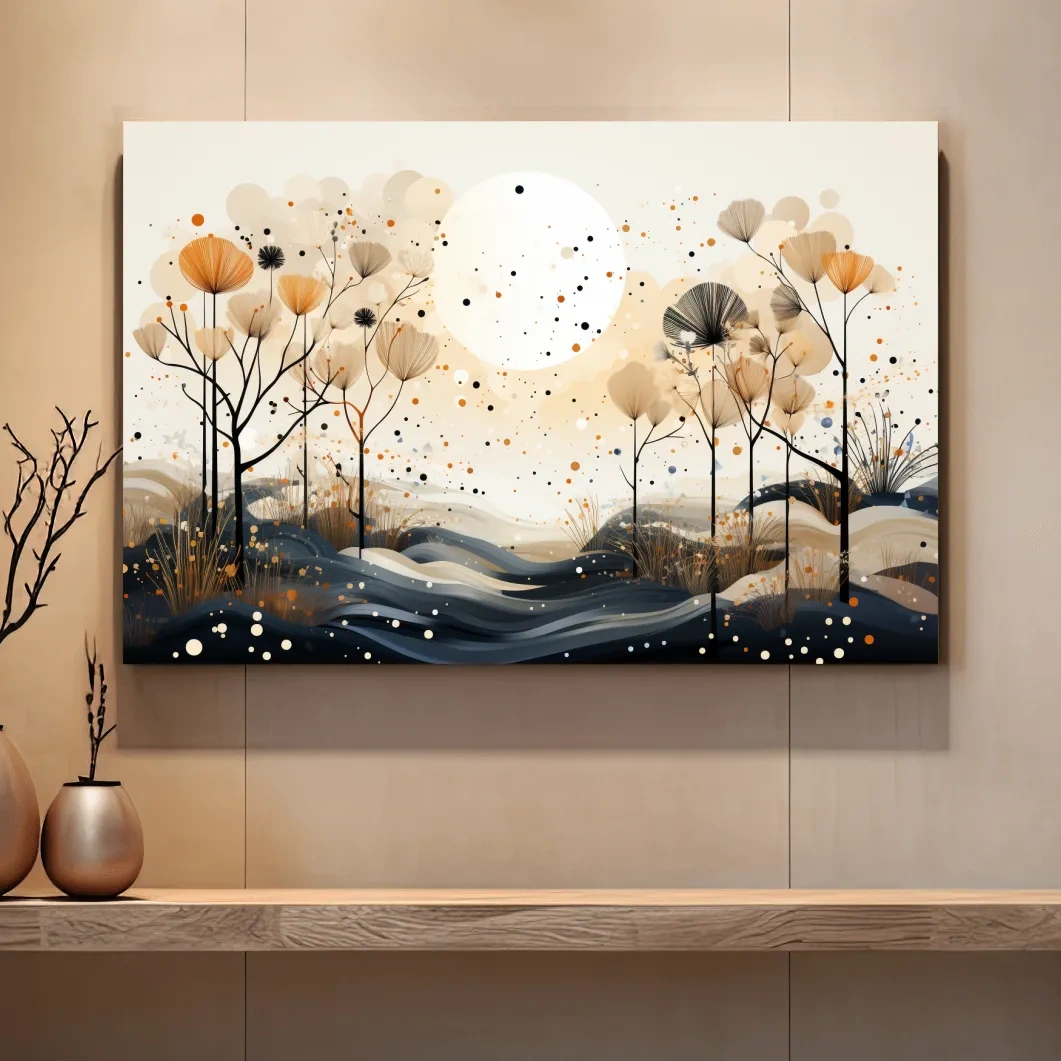 Chic Boho Botanical Dandelion Landscape - Nature Forest Wall Art