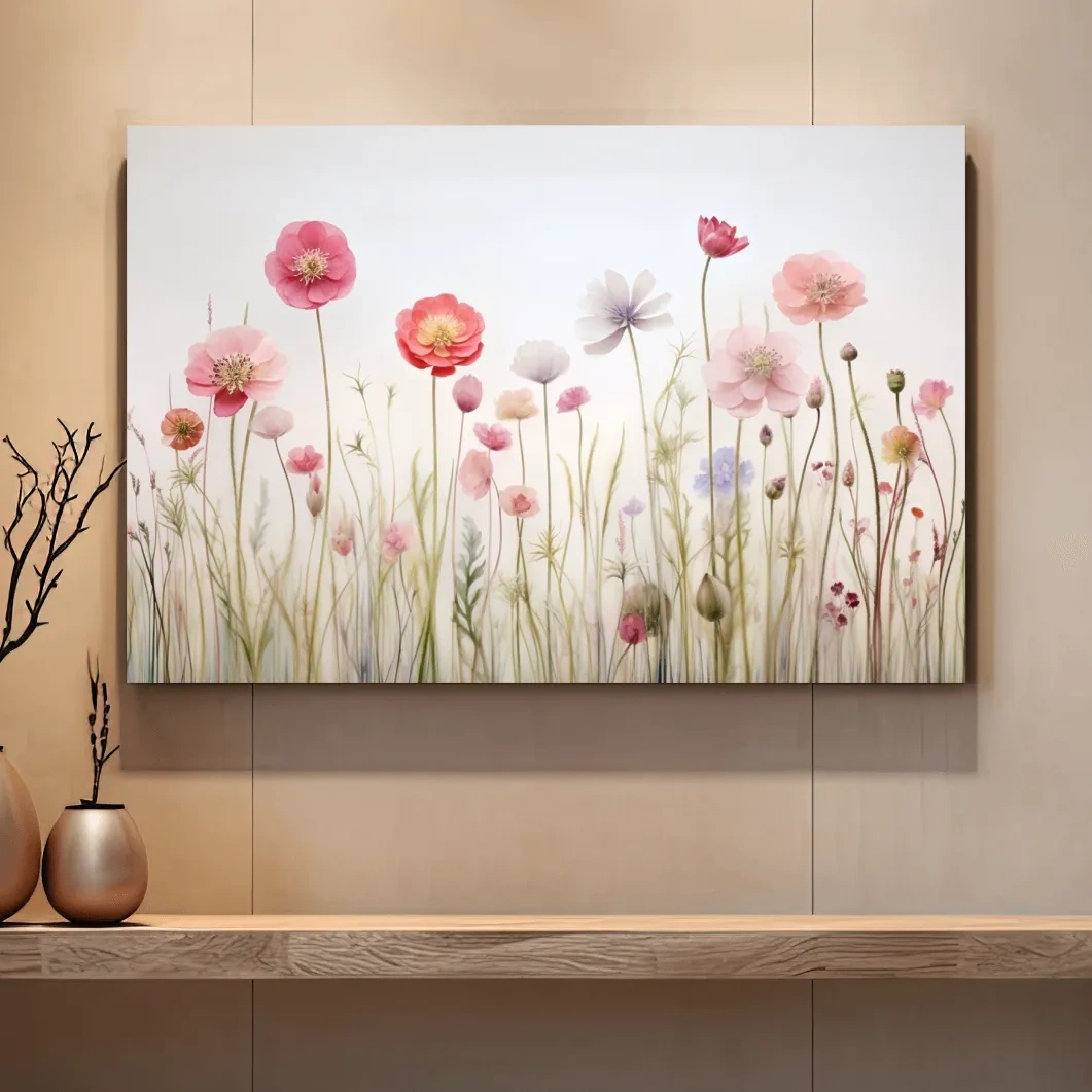 Oshibana style photographic flower art print, floral wall art