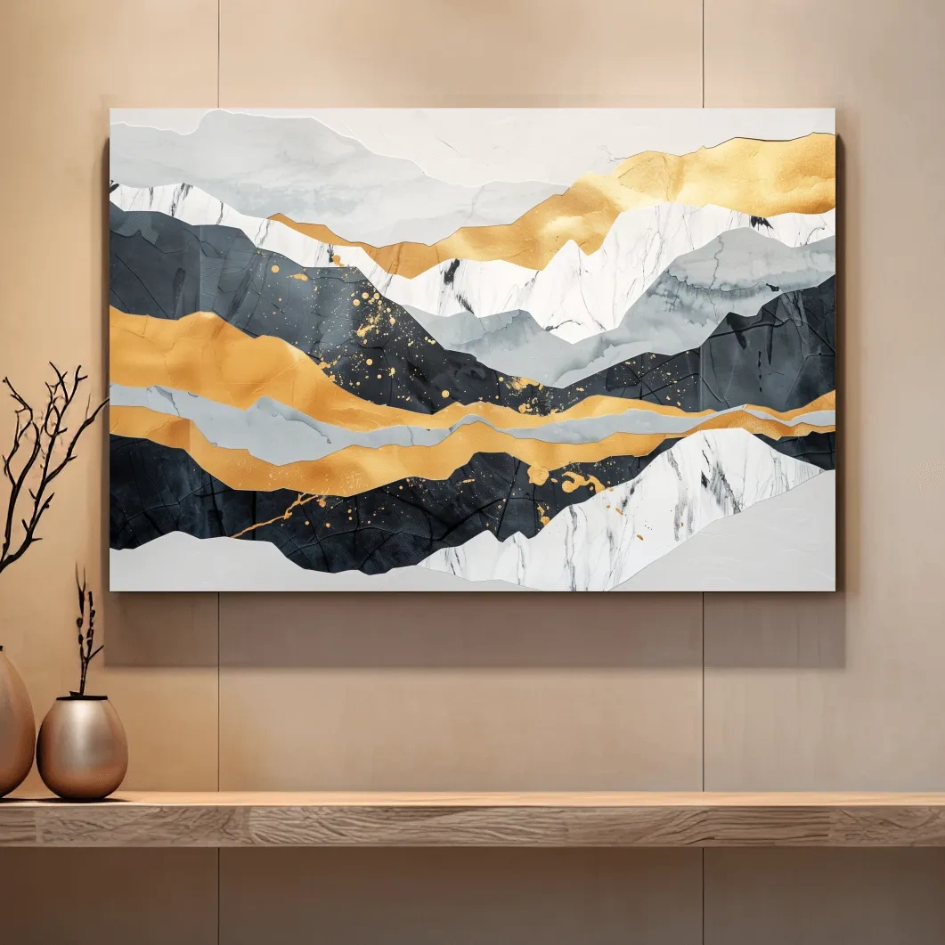 Abstract Layered Mountains - Elegant Modern Landscape Wall Art
