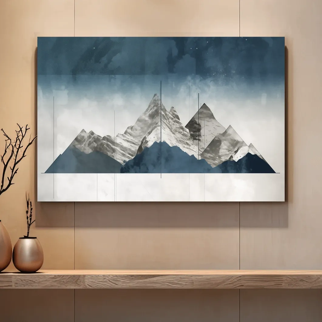 Simple abstract mountain painting