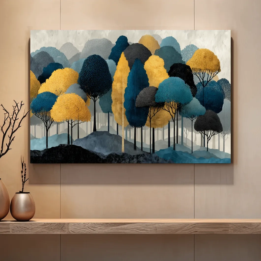 Abstract Woodland Forest Landscape - Contemporary Bohemian Wall Art