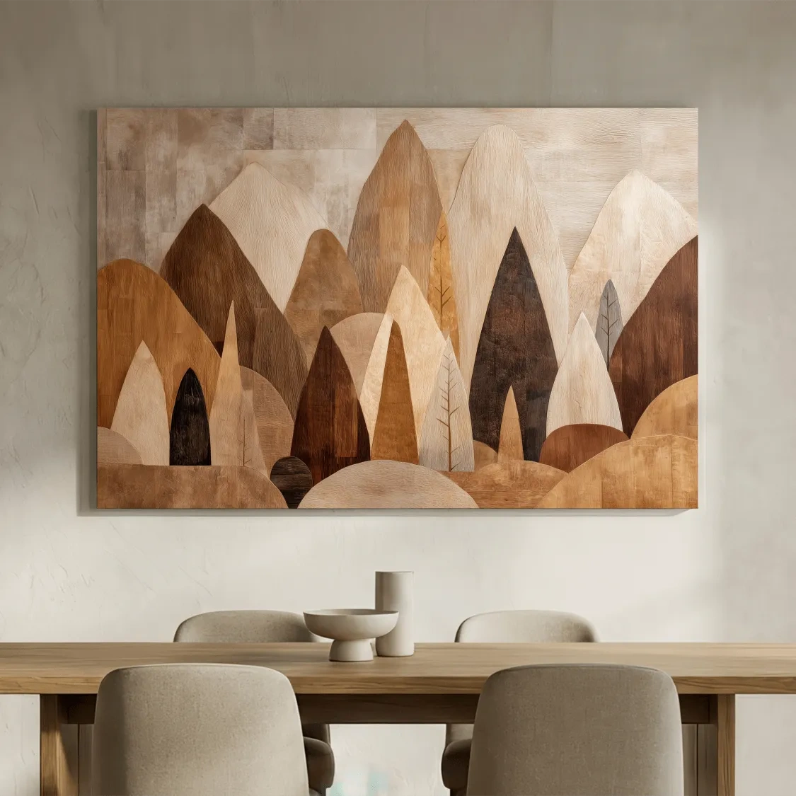 Earthy Abstract Boho Mountains - Modern Minimalist Forest Wall Art