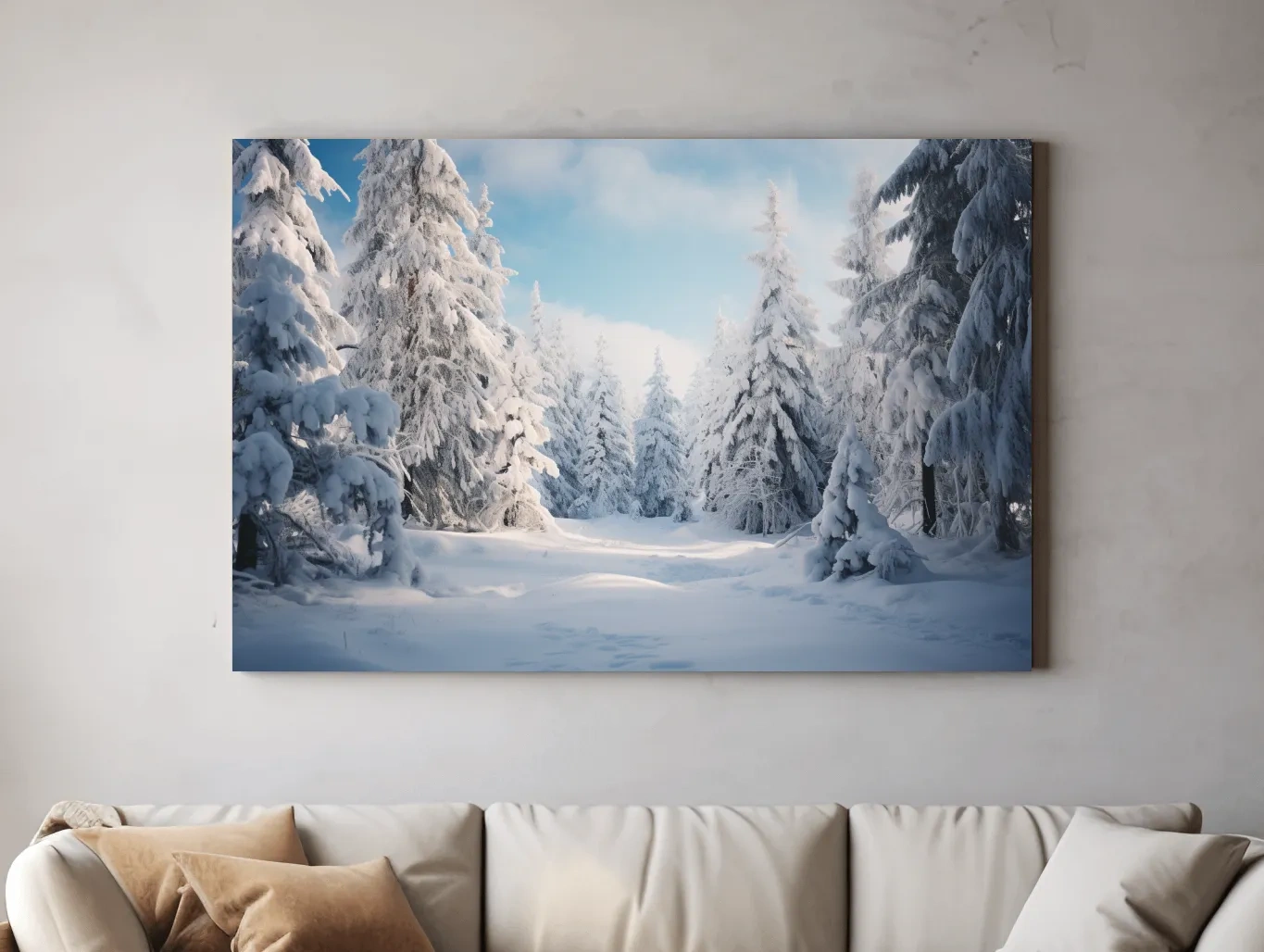 Serene Snowy Pine Forest Photography - Winter Wonderland Nature Wall Art