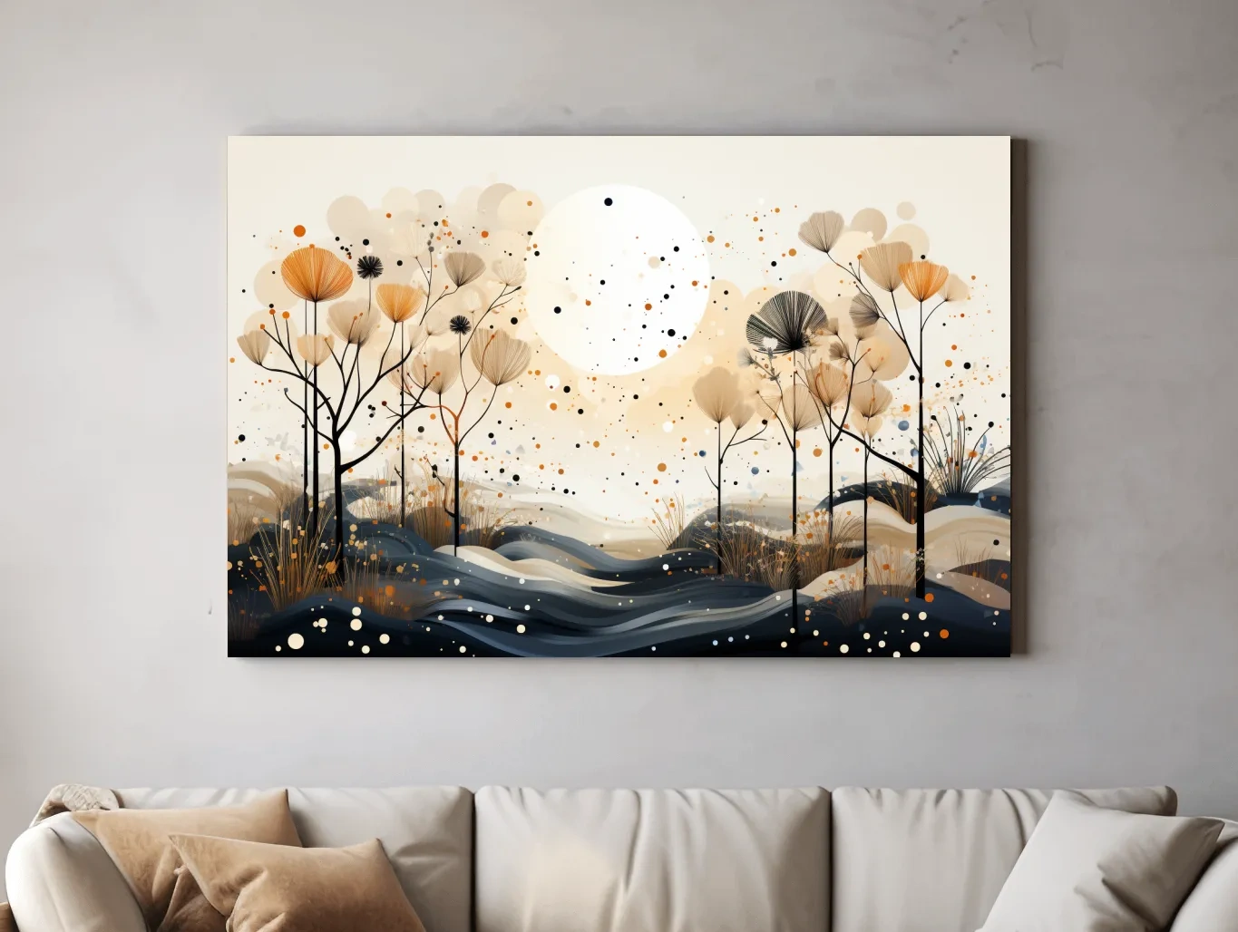 Chic Boho Botanical Dandelion Landscape - Nature Forest Wall Art