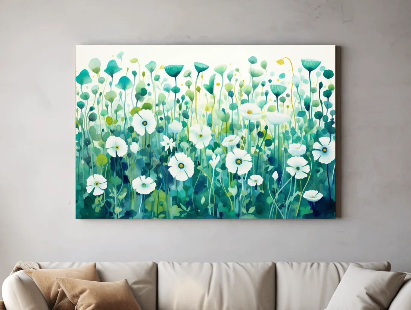 Dreamy Watercolor Wildflower Meadow - Botanical Floral Wall Art