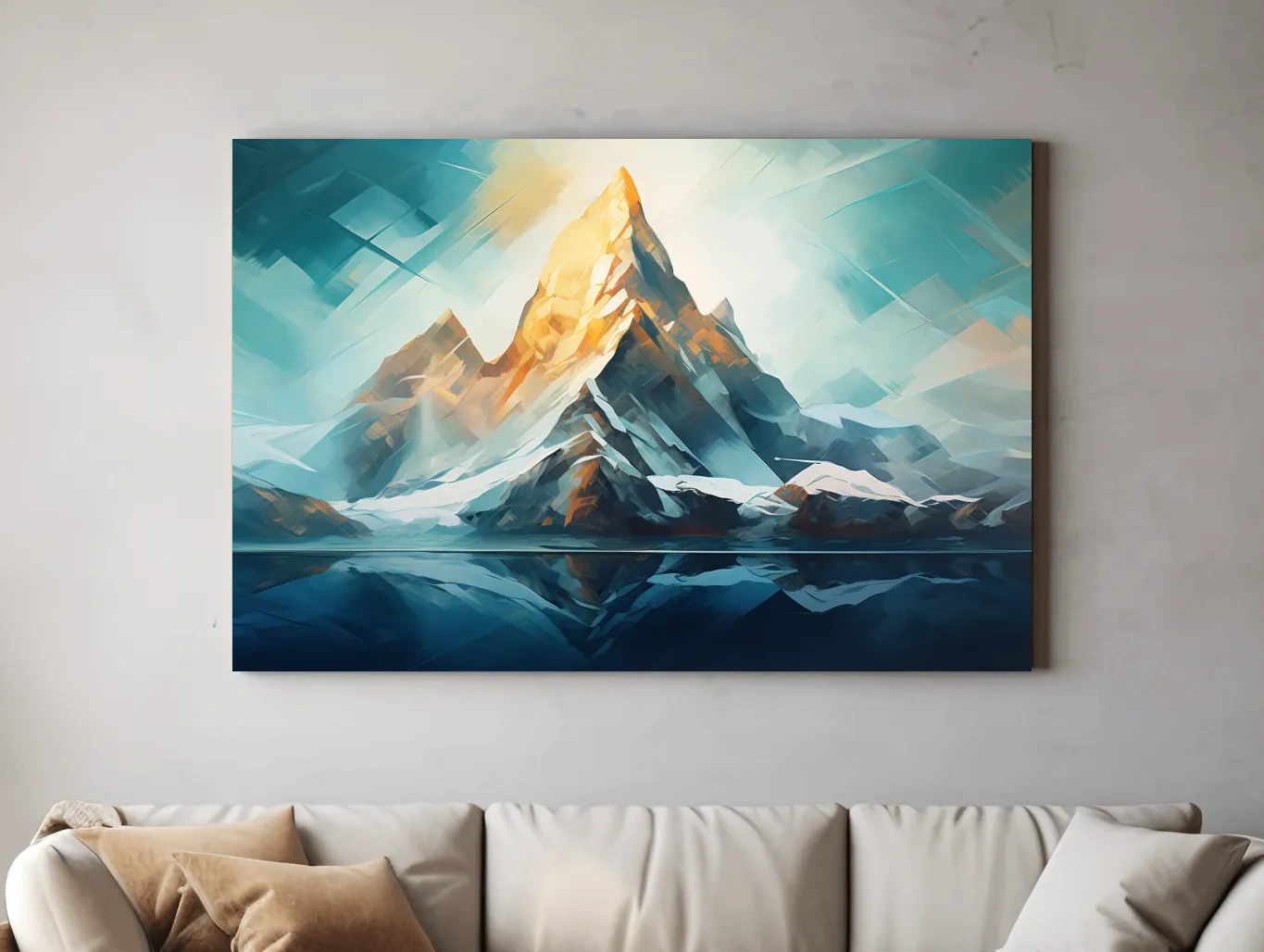 Abstract Alpine Peak Reflection - Modern Mountain Glacier Wall Art