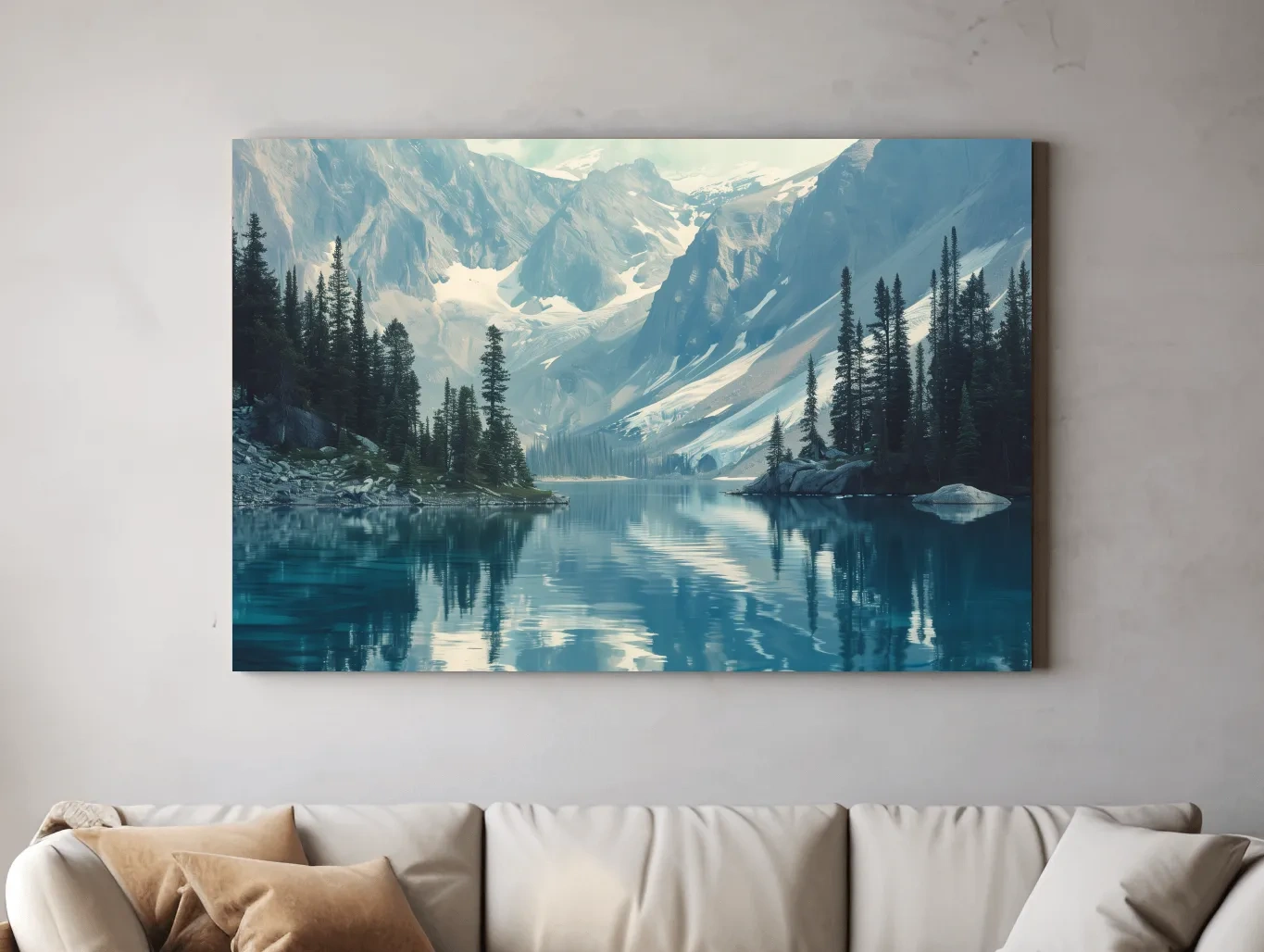Rocky Mountains Turquoise Alpine Lake Reflection Photography - Pacific Northwest Mountain Wall Art