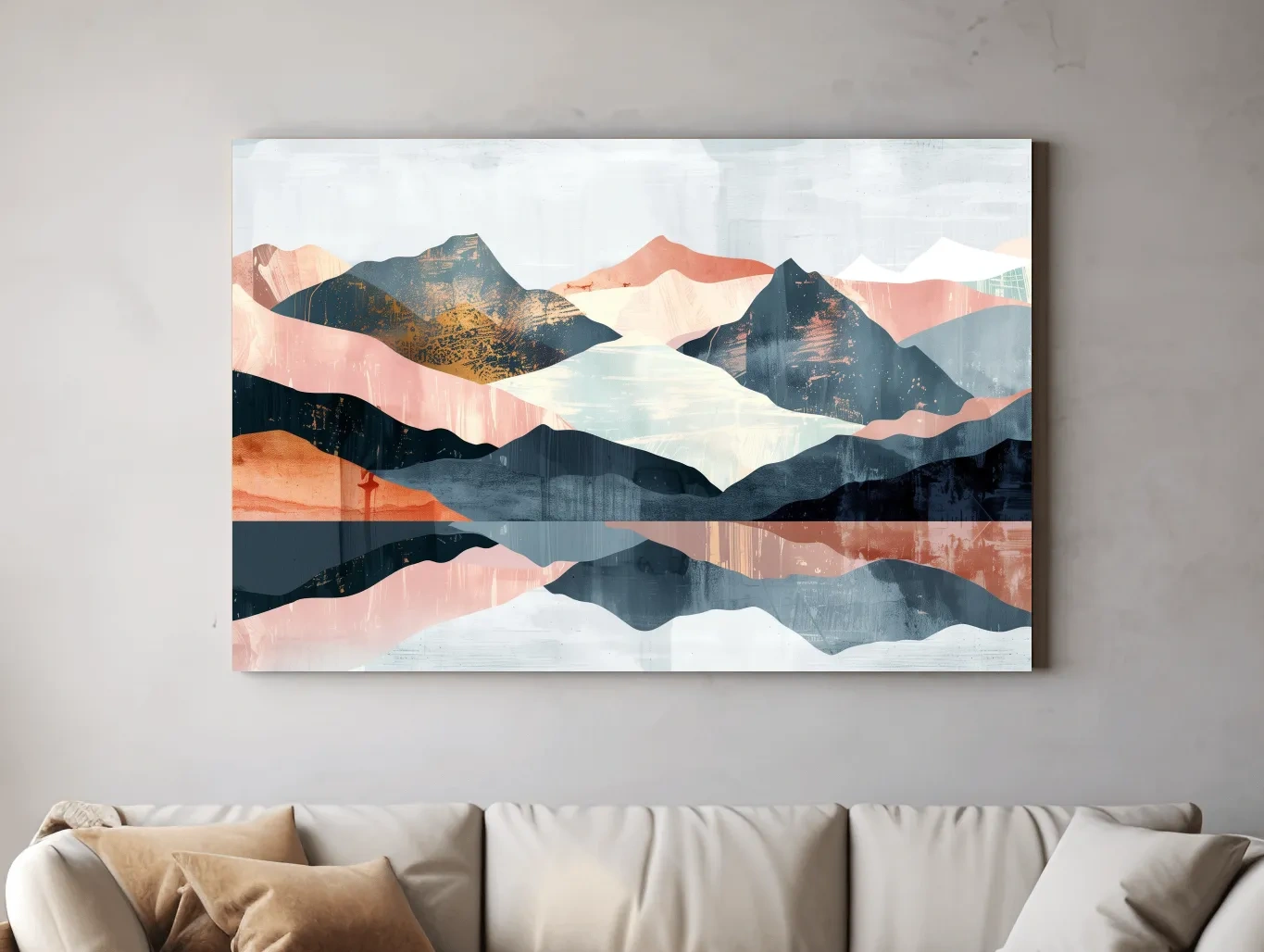 Abstract Pastel Mountain Peaks - Modern Landscape Wall Art