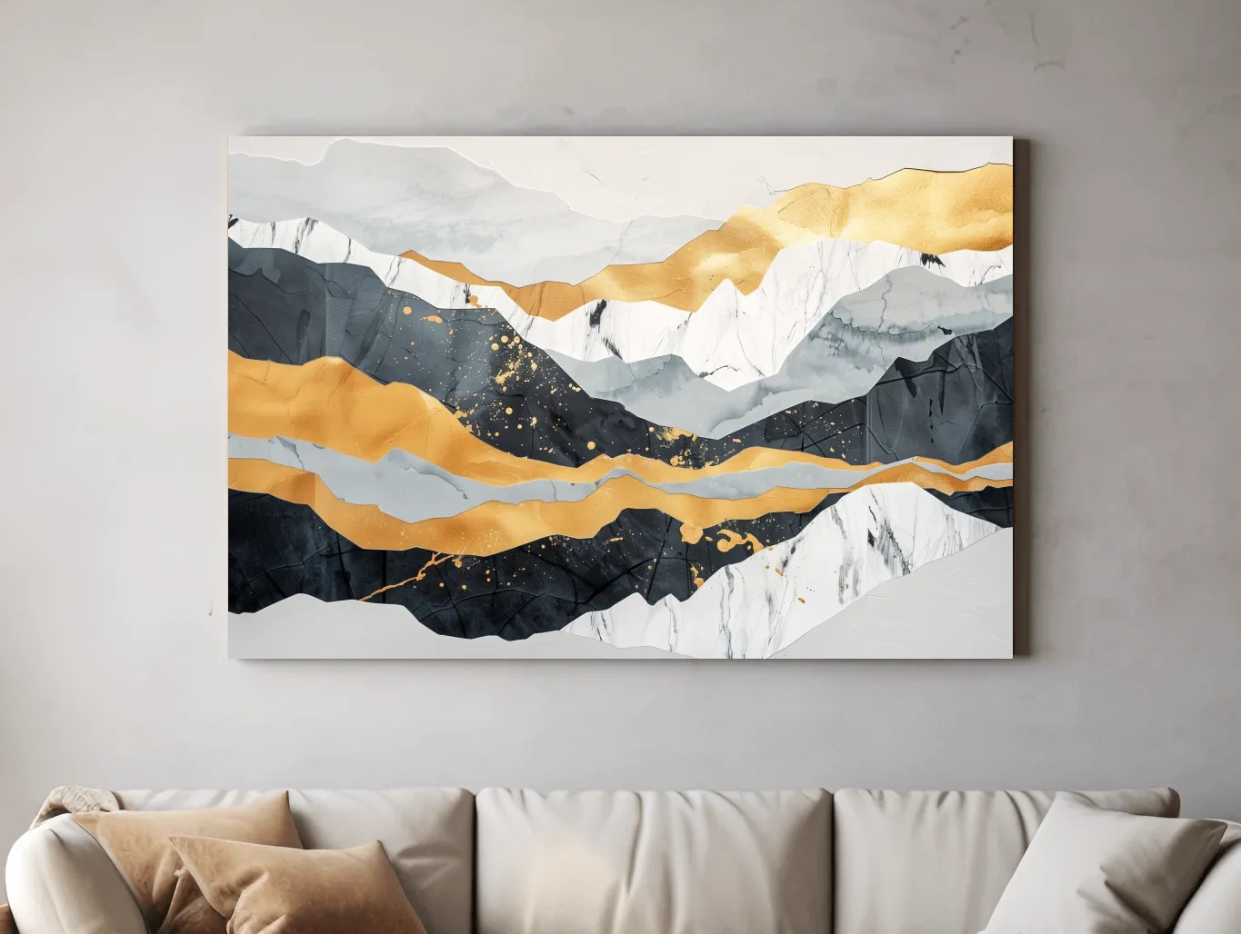 Abstract Layered Mountains - Elegant Modern Landscape Wall Art