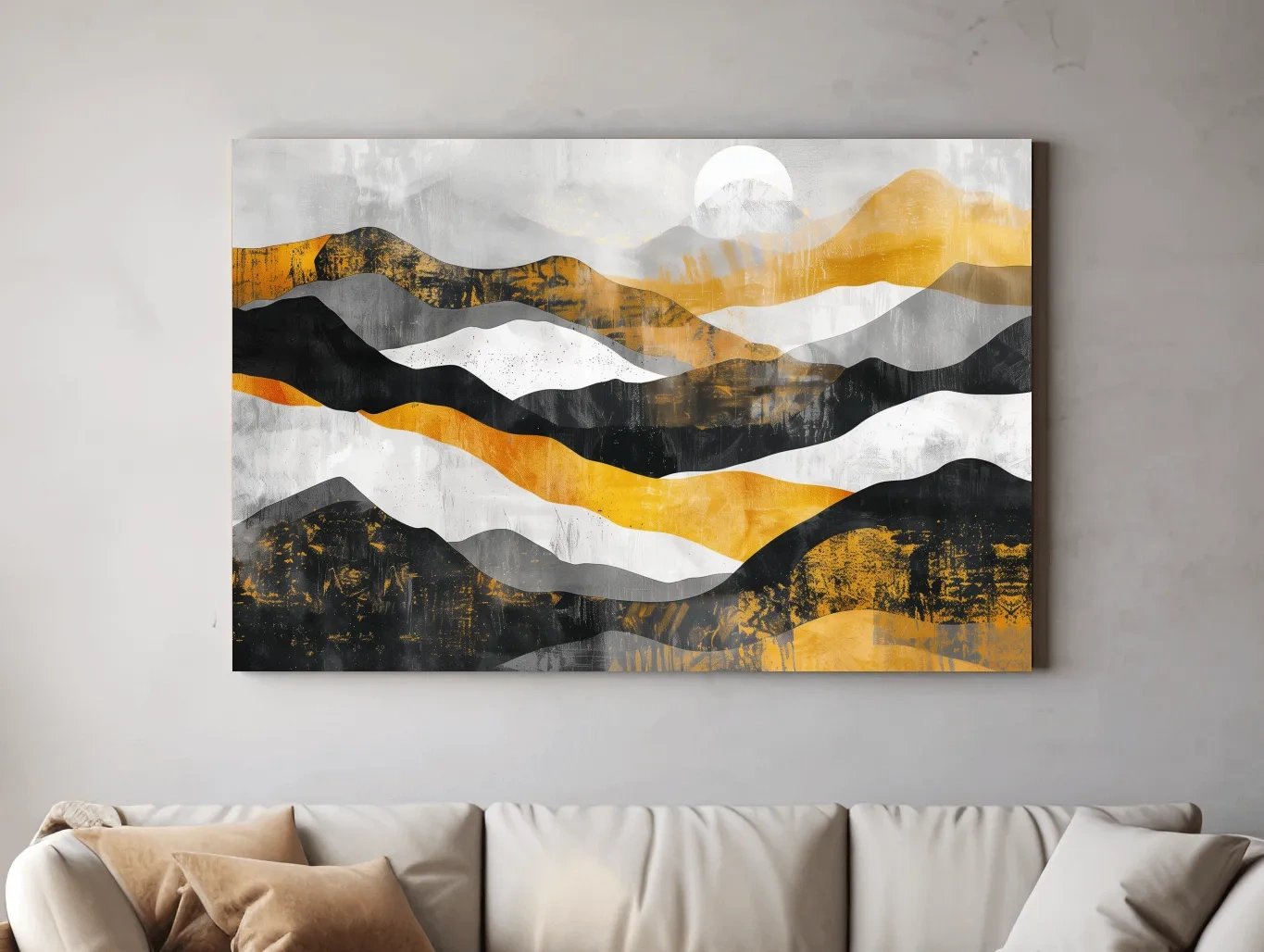Abstract Layered Mountain Ranges - Modern Landscape Wall Art