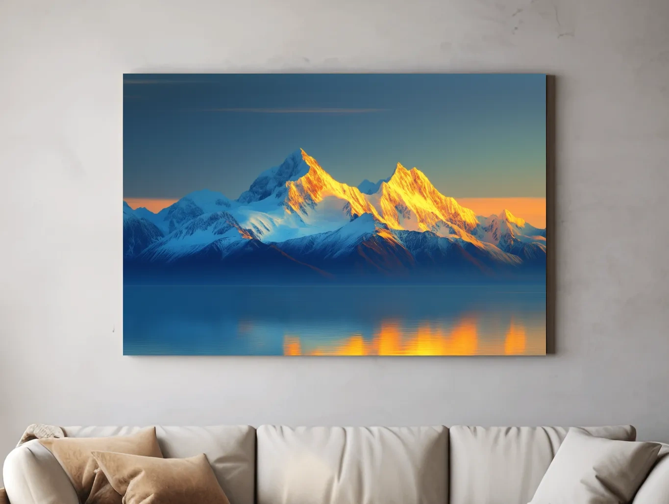 Arctic Glacier Mountain Sunset - Golden Hour Photographic Wall Art