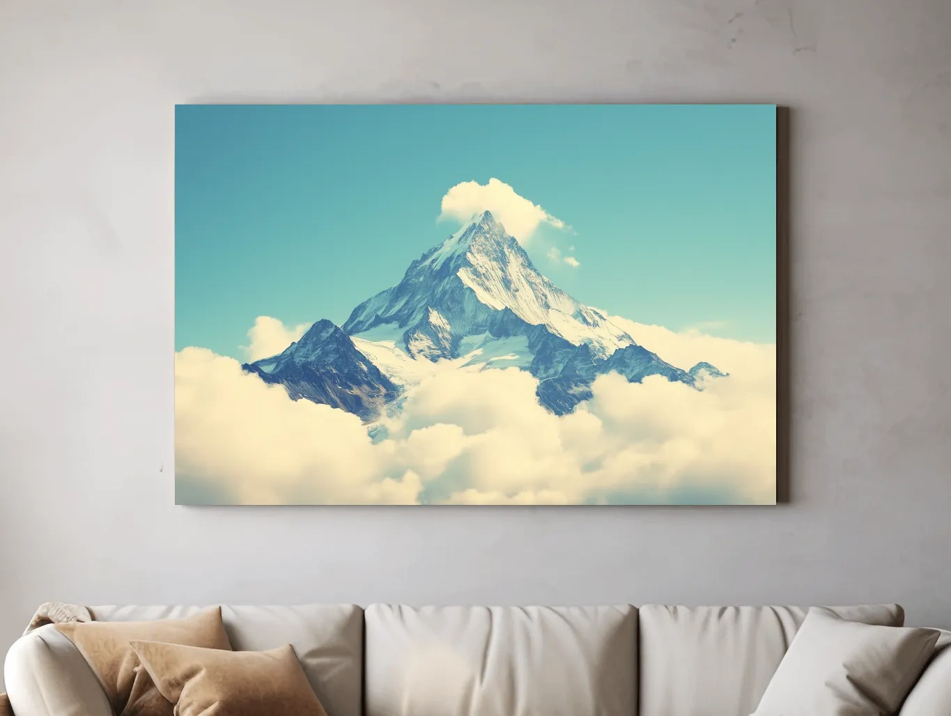 Snowy Alpine Peak Above Clouds - Serene Mountain Wall Art