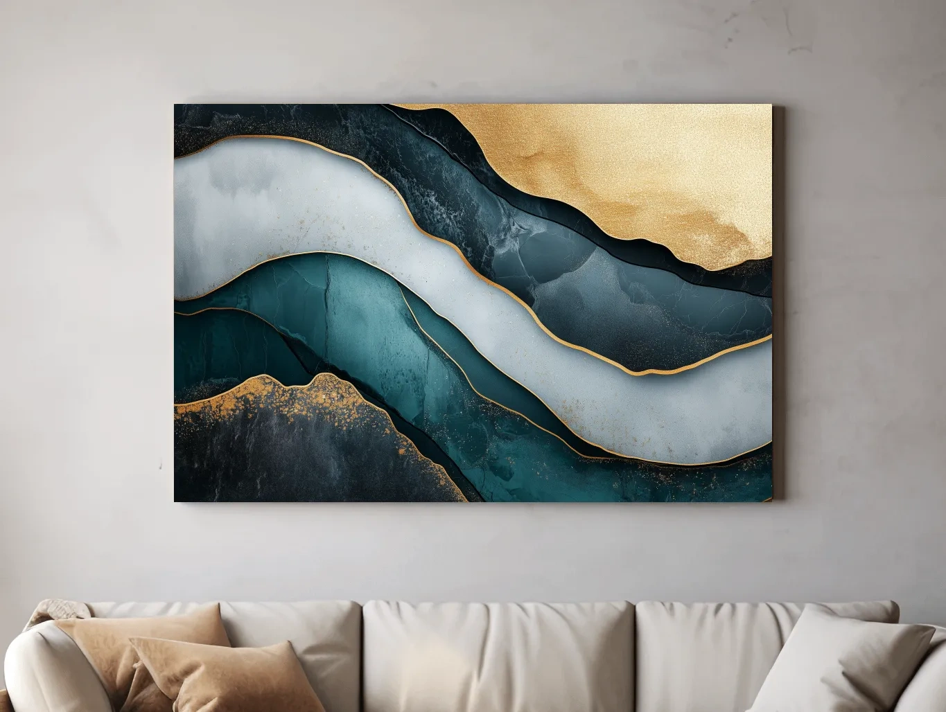 Elegant Gold Abstract Layers - Modern Marble Texture Wall Art