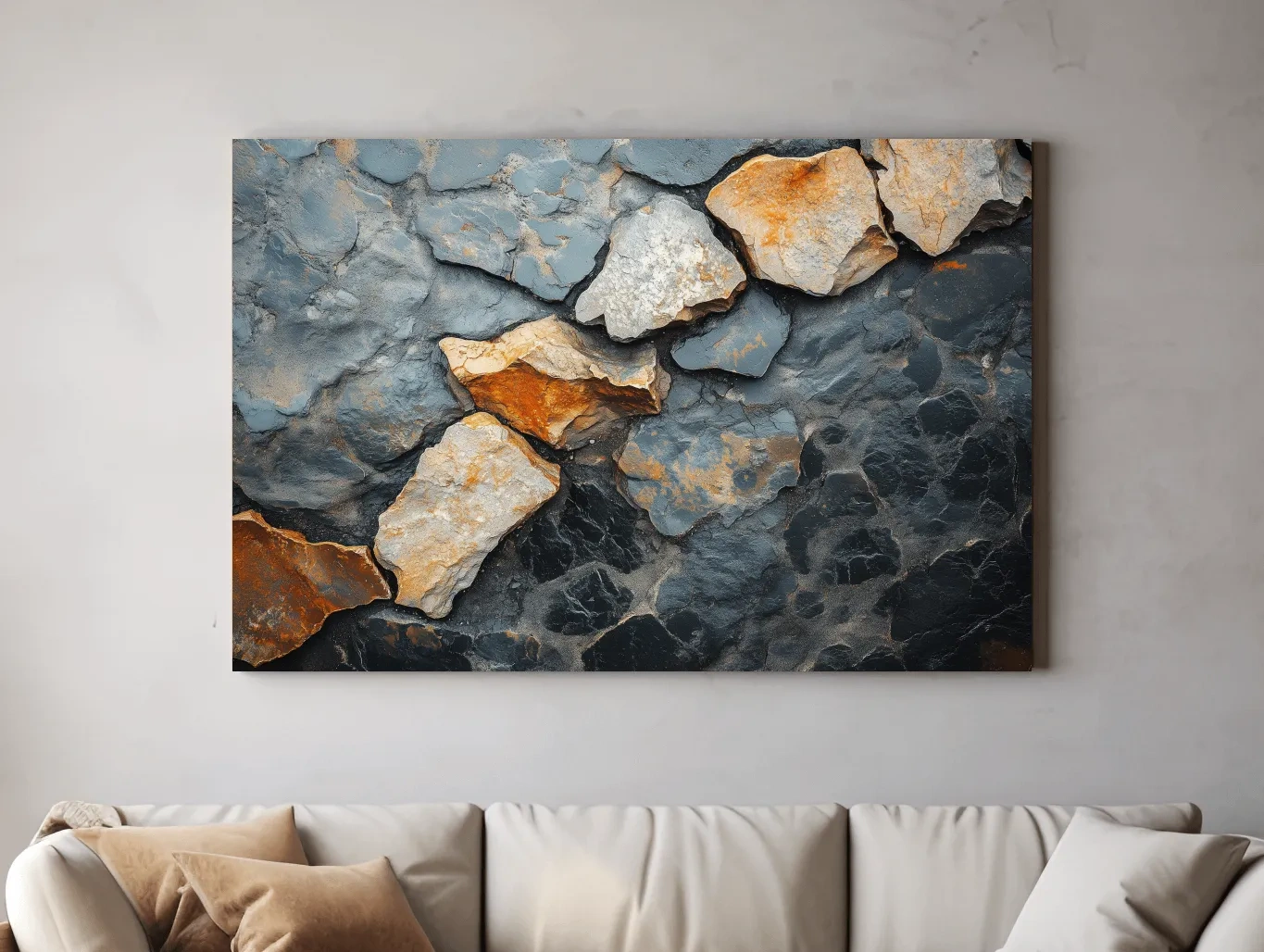 Textured Slate Stone Abstract - Modern Rustic Rock Wall Art