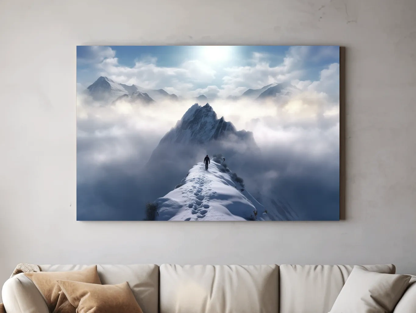 Epic Snowy Mountain Ridge Hike - Photographic Alpine Wall Art