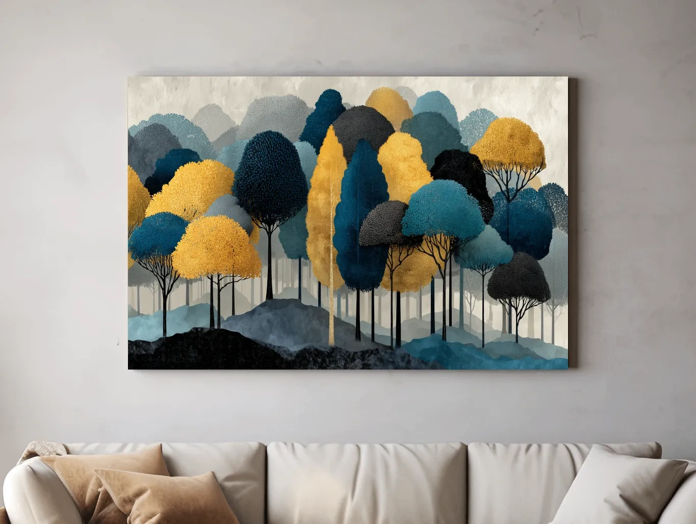 Abstract Woodland Forest Landscape - Contemporary Bohemian Wall Art
