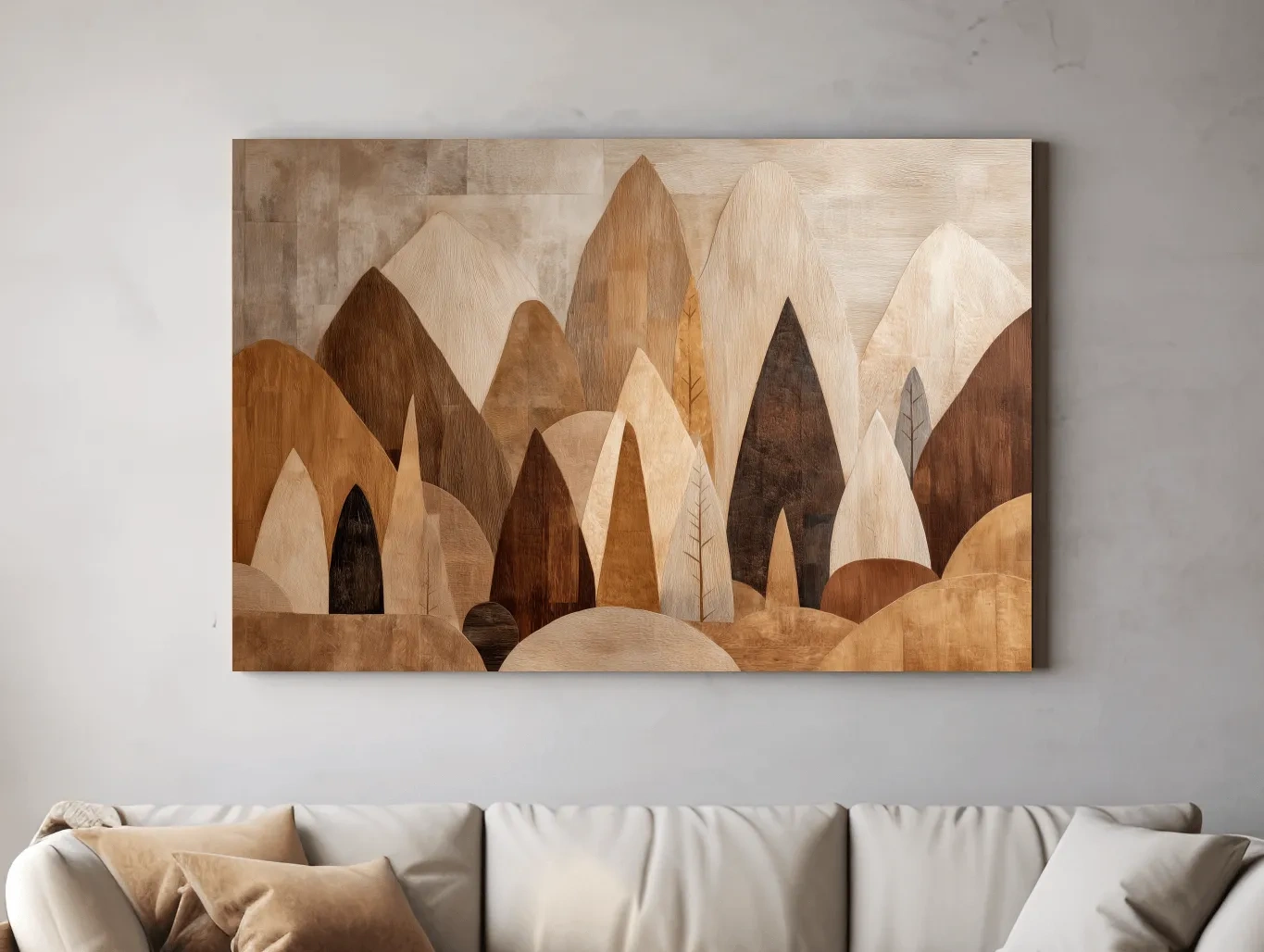 Earthy Abstract Boho Mountains - Modern Minimalist Forest Wall Art