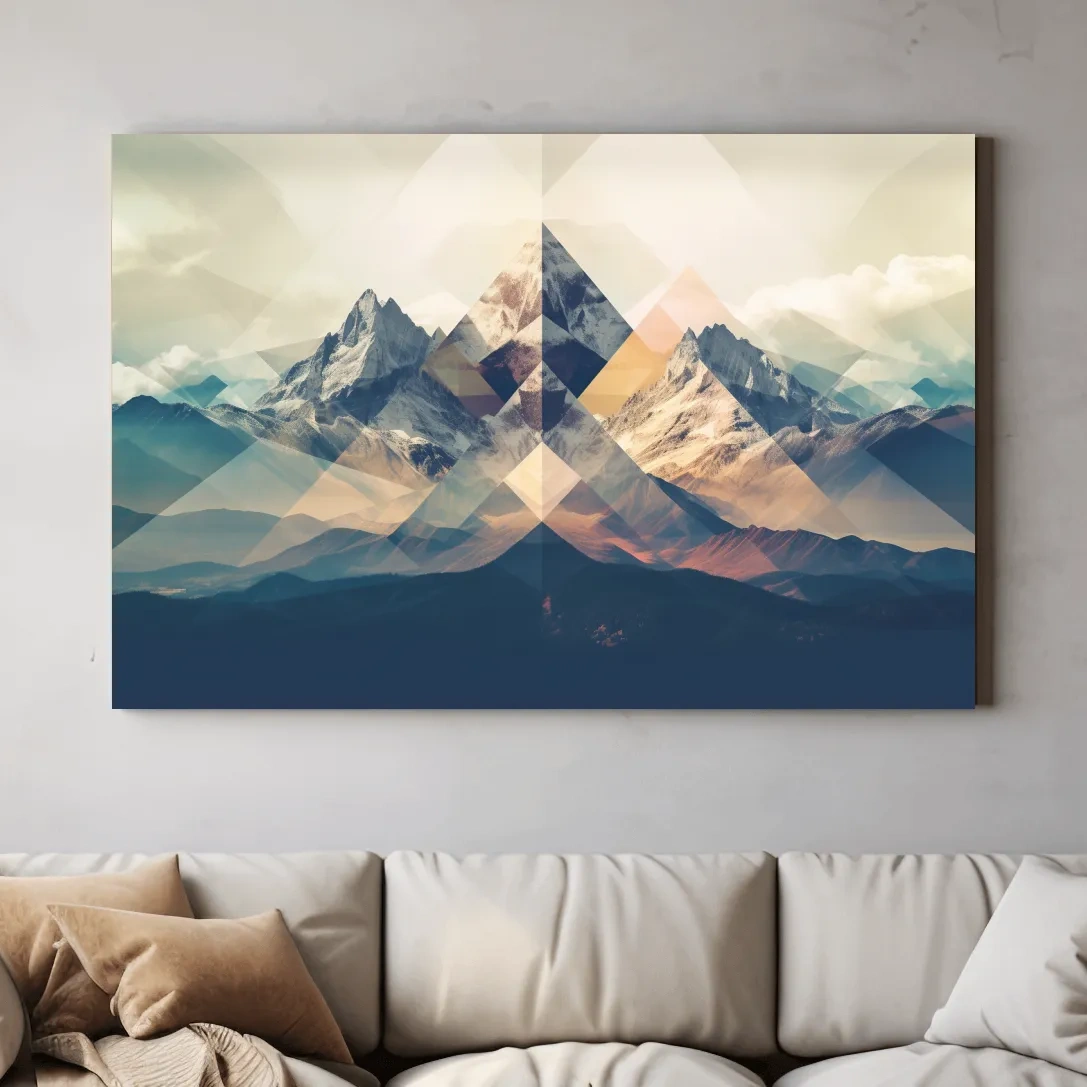 Abstract geometric mountain art