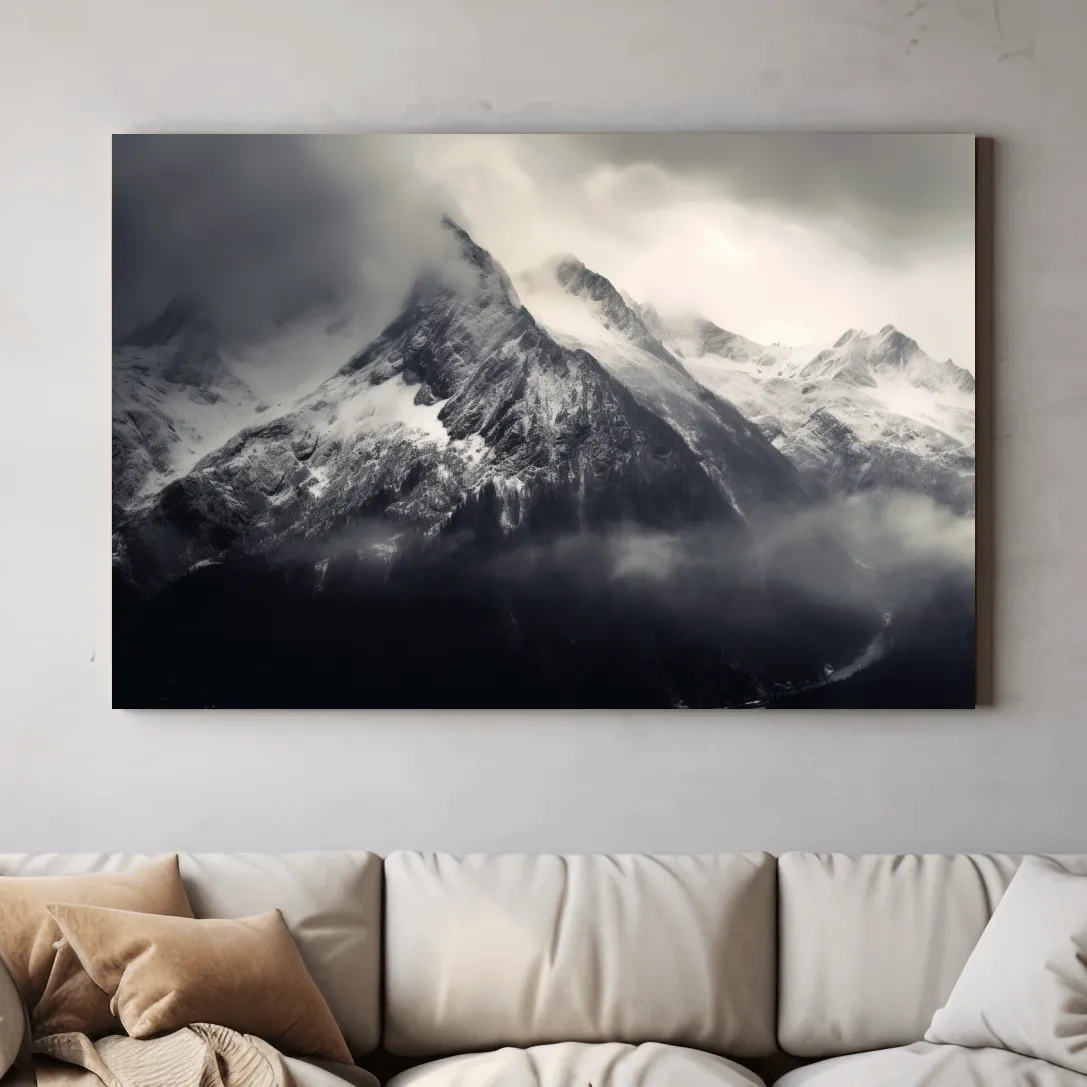 Photographic art, ominous glacier in the clouds