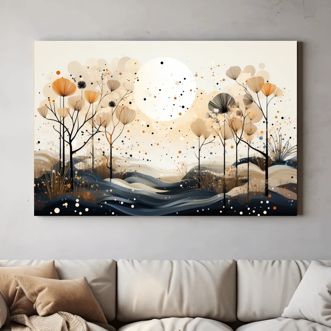 Chic Boho Botanical Dandelion Landscape - Nature Forest Wall Art