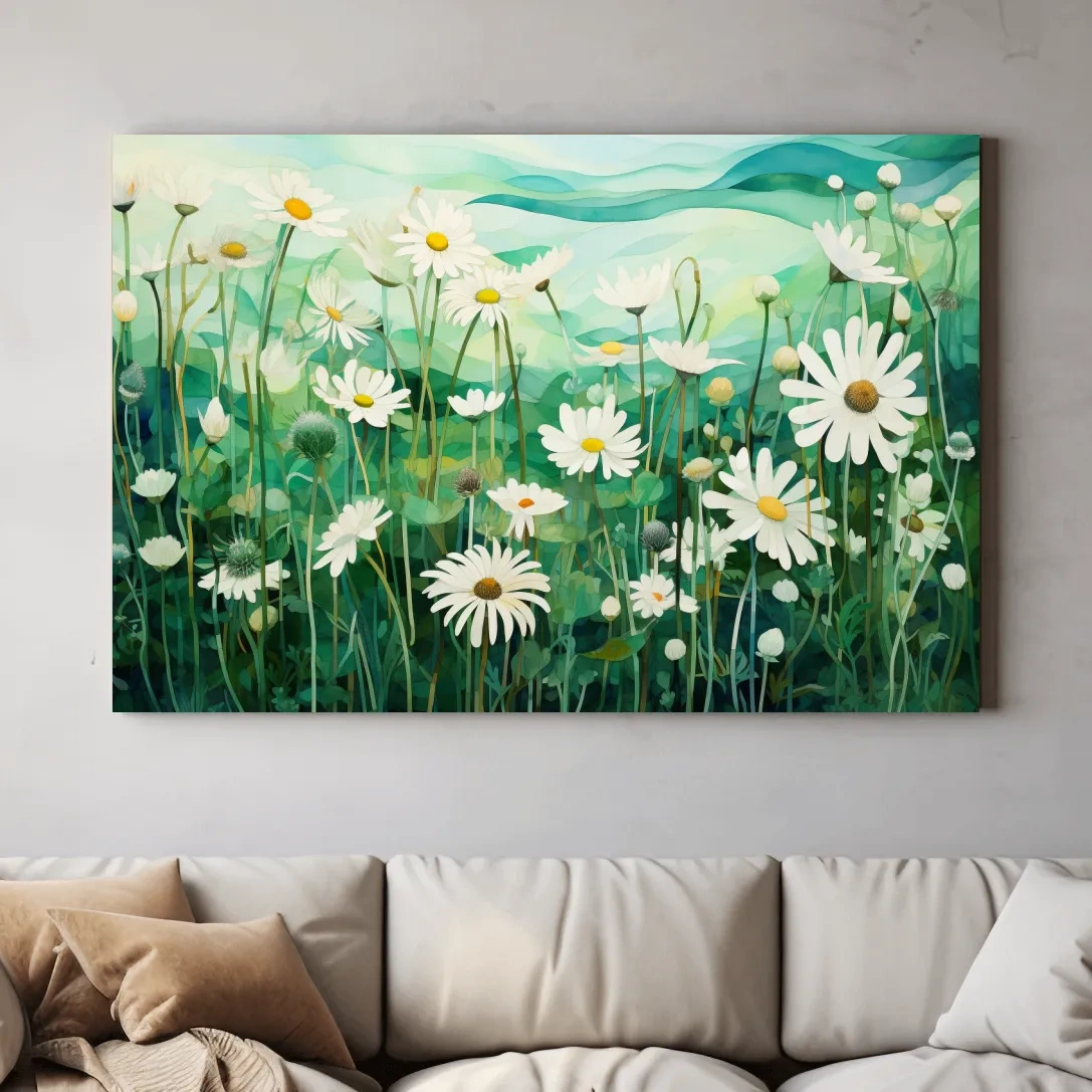 Painting of flowers in the alpine grass