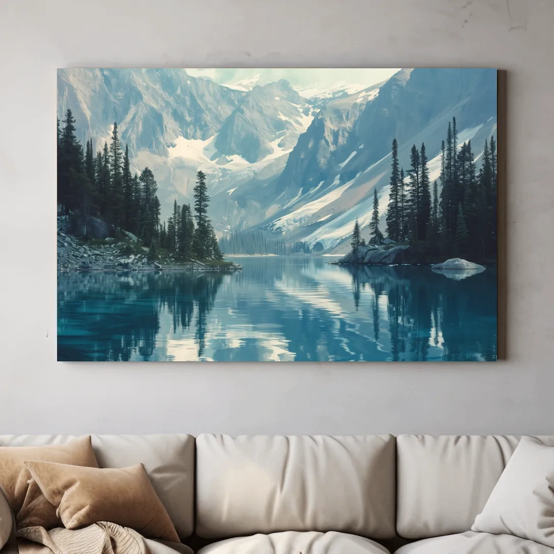 Rocky Mountains Turquoise Alpine Lake Reflection Photography - Pacific Northwest Mountain Wall Art