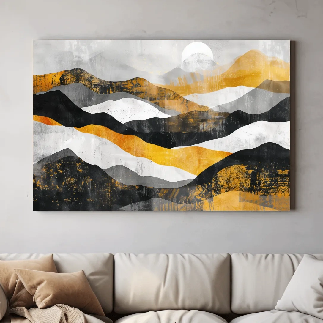 Abstract Layered Mountain Ranges - Modern Landscape Wall Art