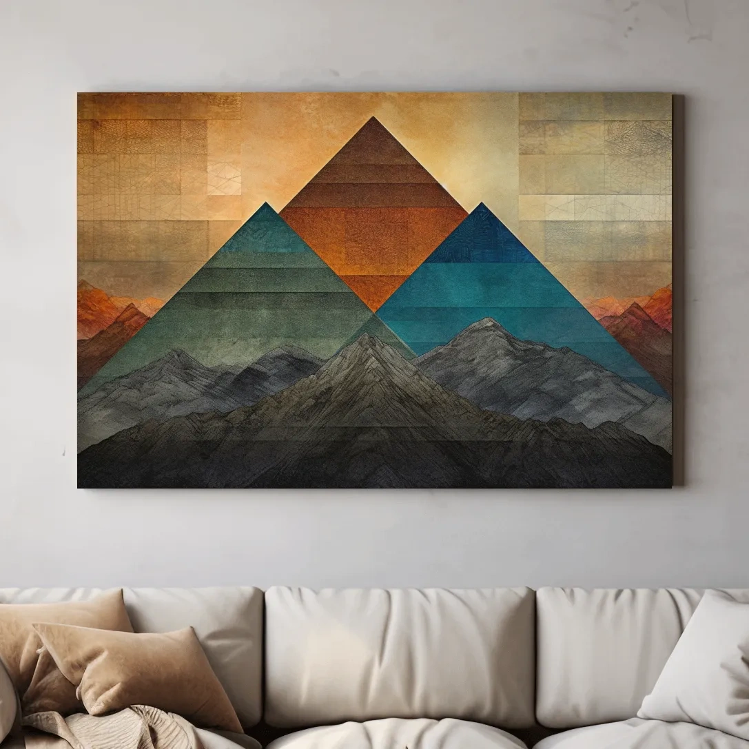 Abstract mountain art, triangular mountain shapes