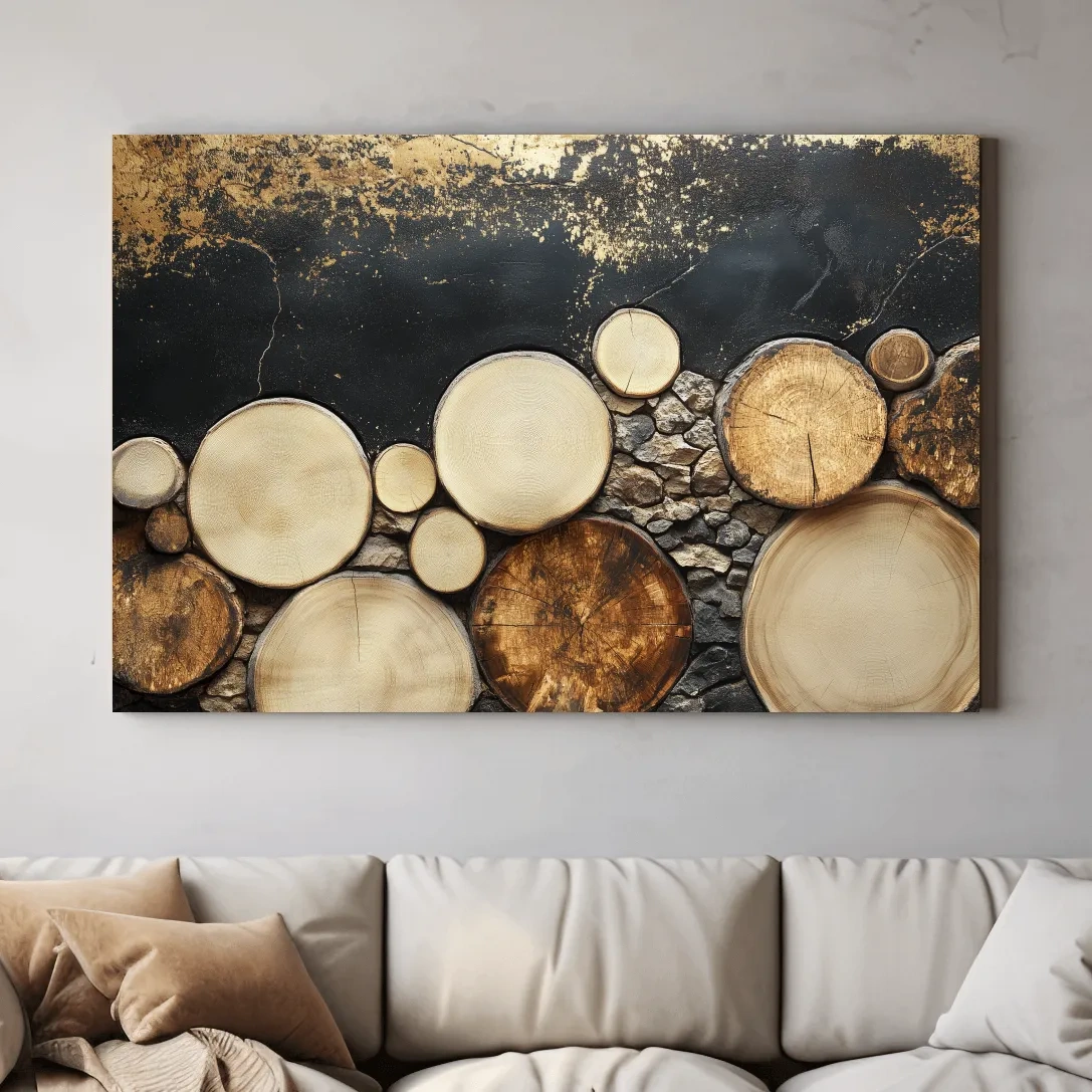 Rustic Wood & Stone Texture - Modern Farmhouse Wall Art