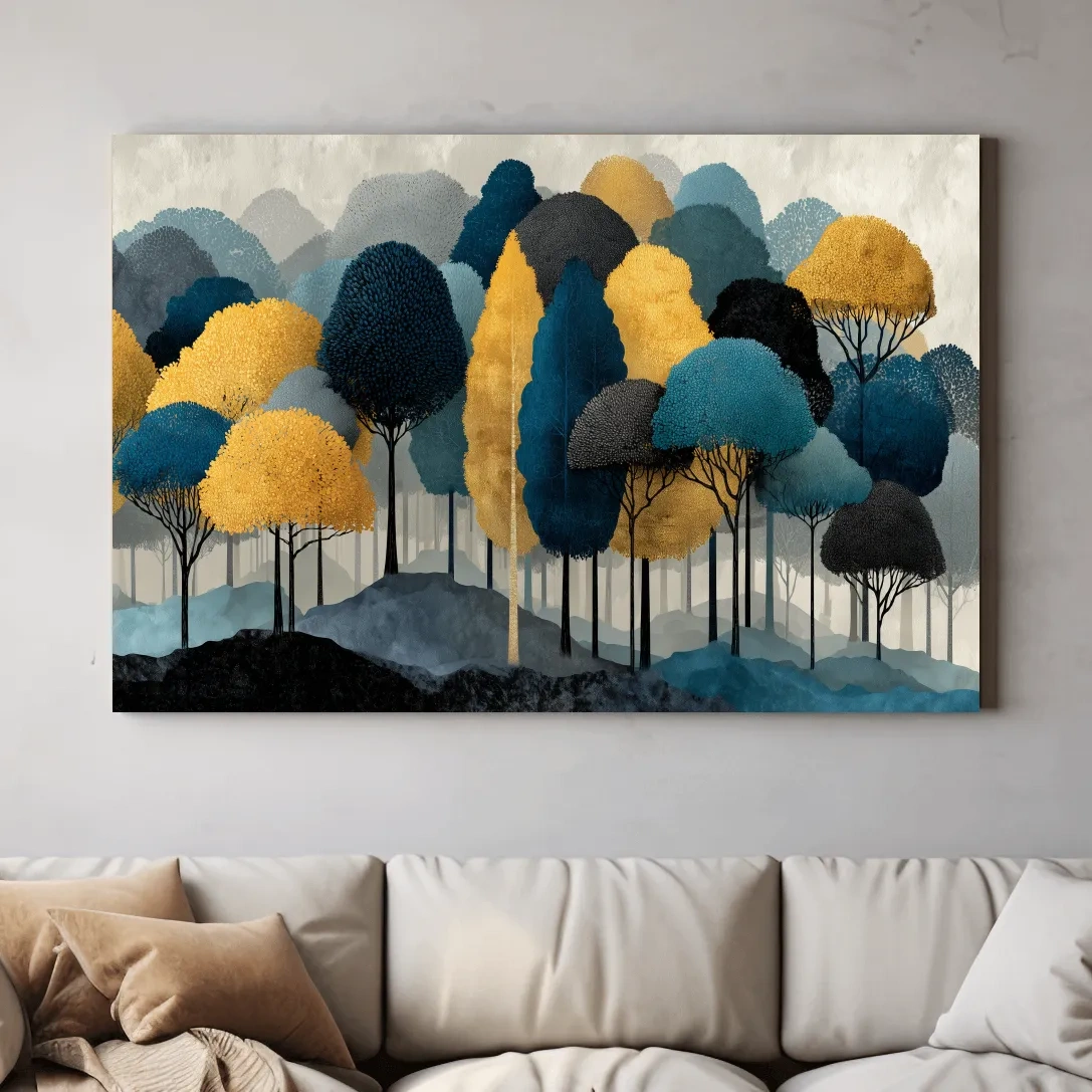 Abstract Woodland Forest Landscape - Contemporary Bohemian Wall Art