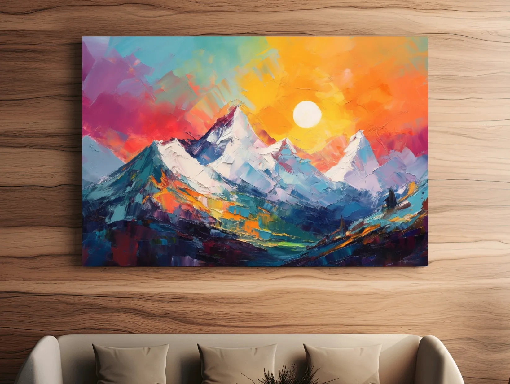 Abstract mountain oil painting Gallery wrapped canvas artwork