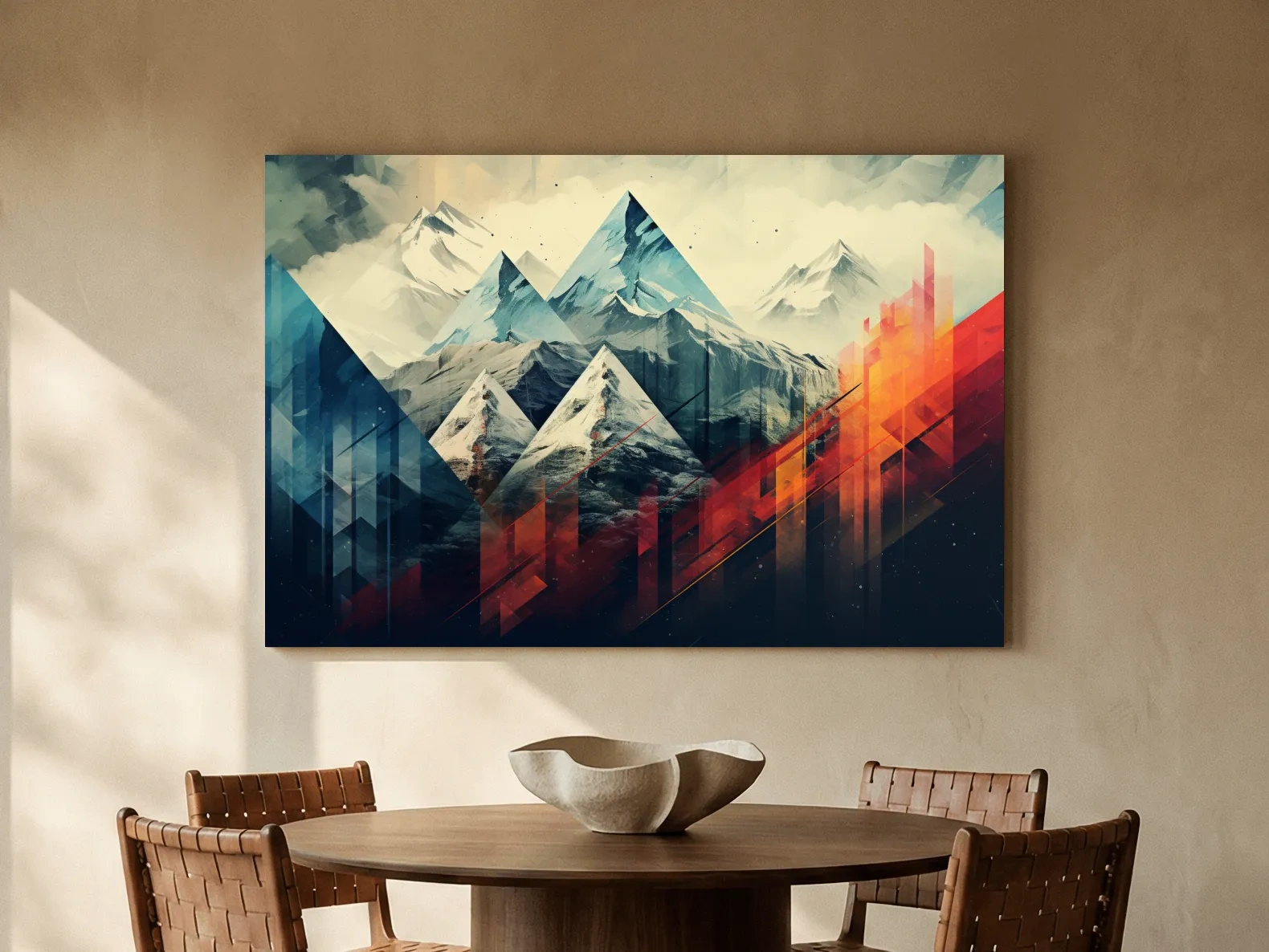 Geometric Abstract Alpine Mountains - Modern Colorful Wall Art