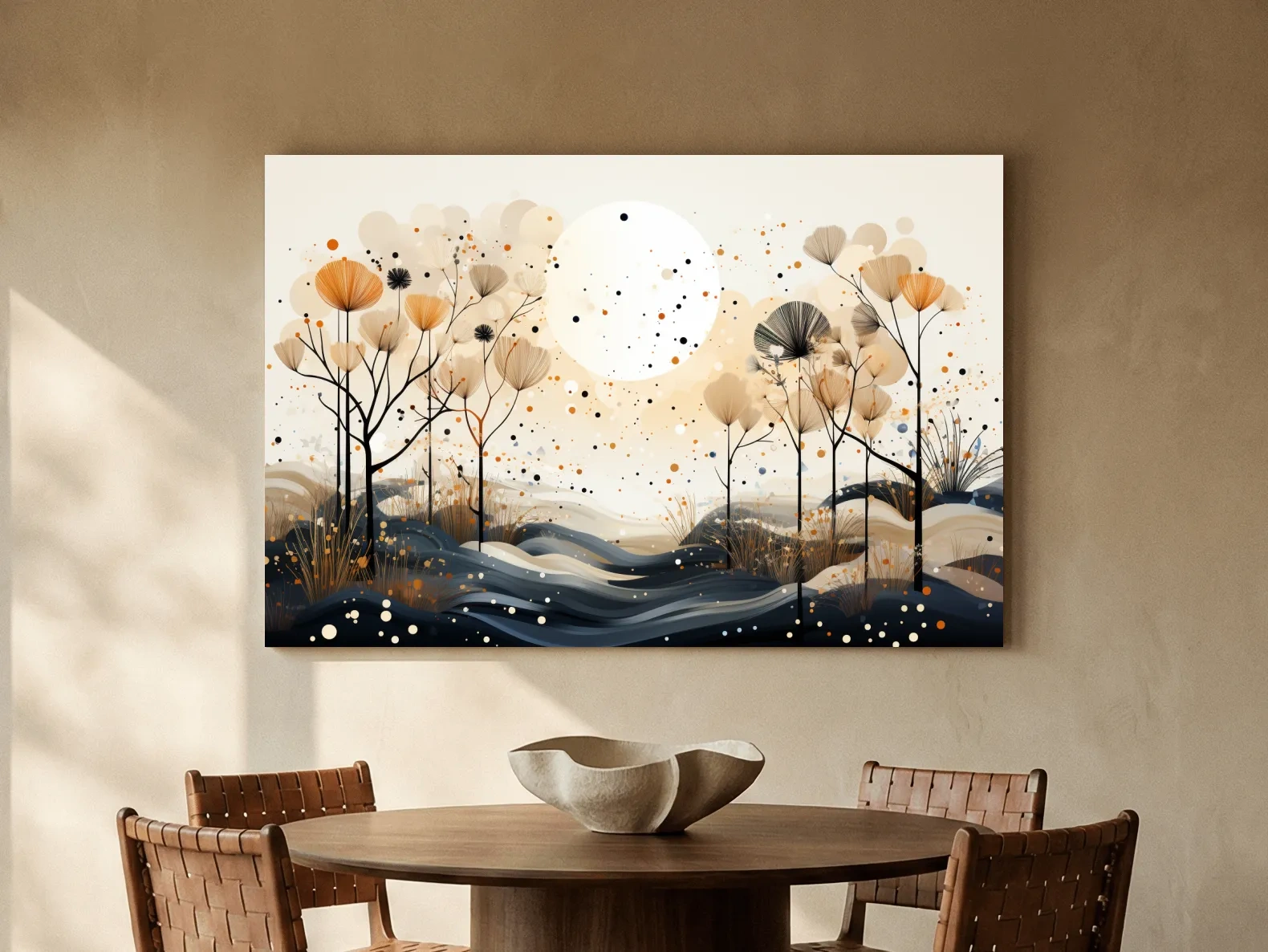 Chic Boho Botanical Dandelion Landscape - Nature Forest Wall Art