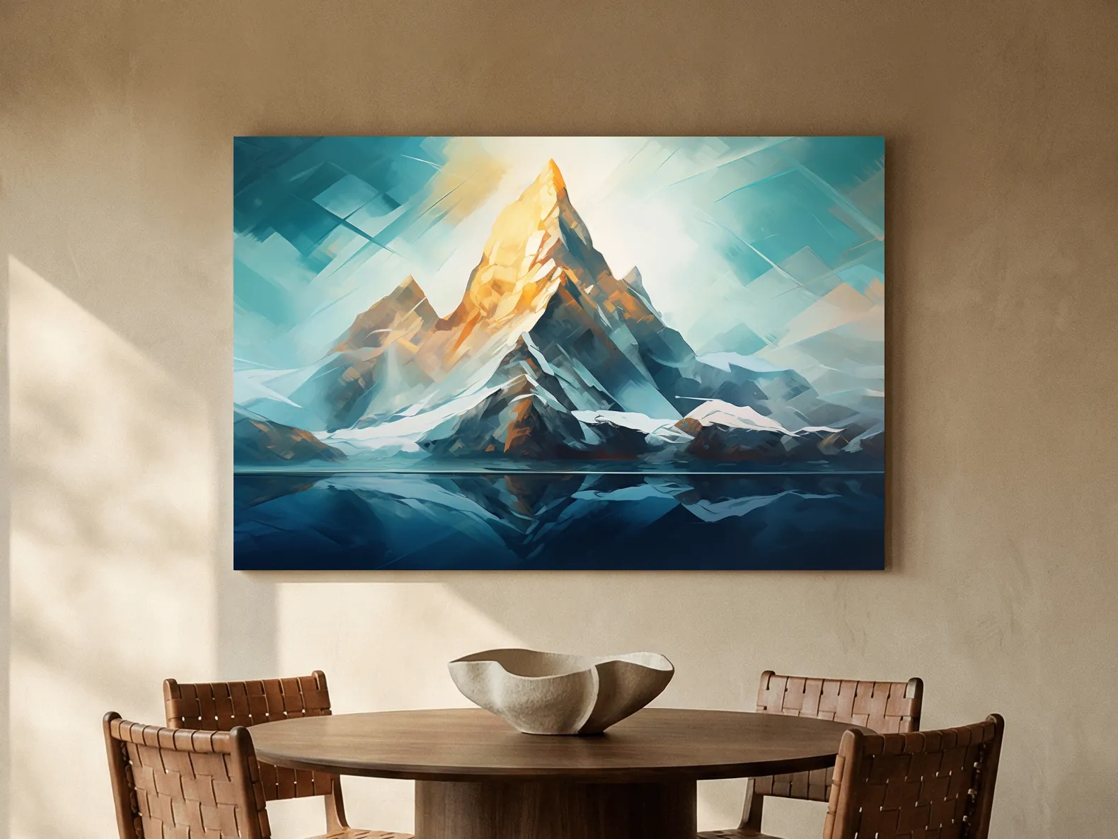 Abstract Alpine Peak Reflection - Modern Mountain Glacier Wall Art