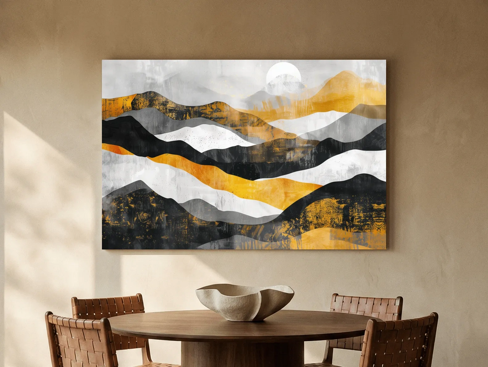 Abstract Layered Mountain Ranges - Modern Landscape Wall Art