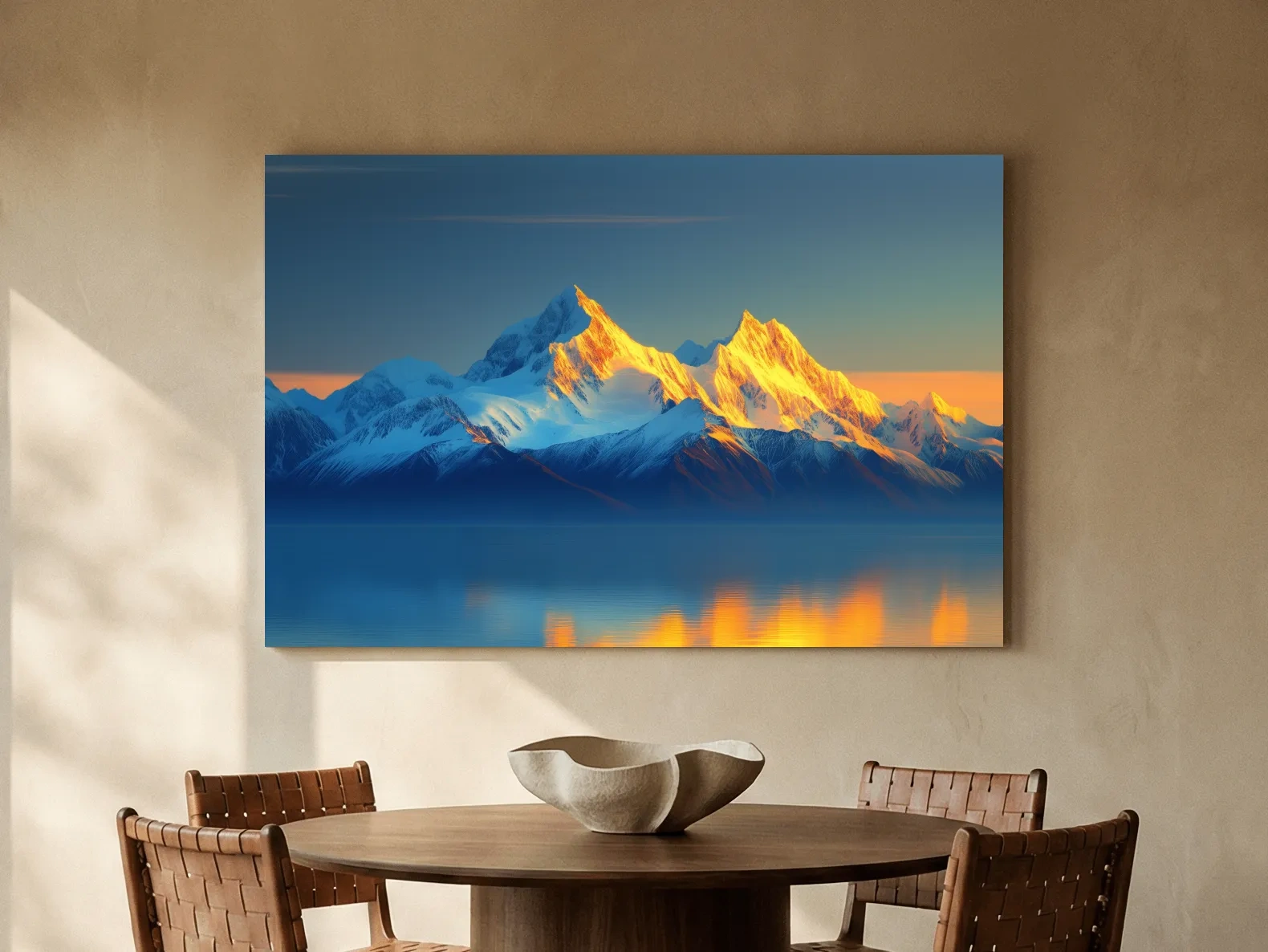 Arctic Glacier Mountain Sunset - Golden Hour Photographic Wall Art