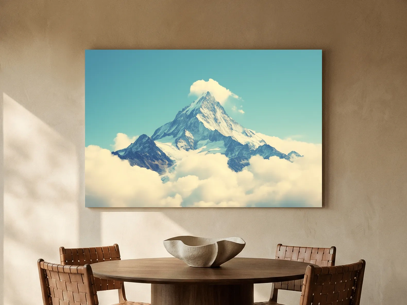 Snowy Alpine Peak Above Clouds - Serene Mountain Wall Art