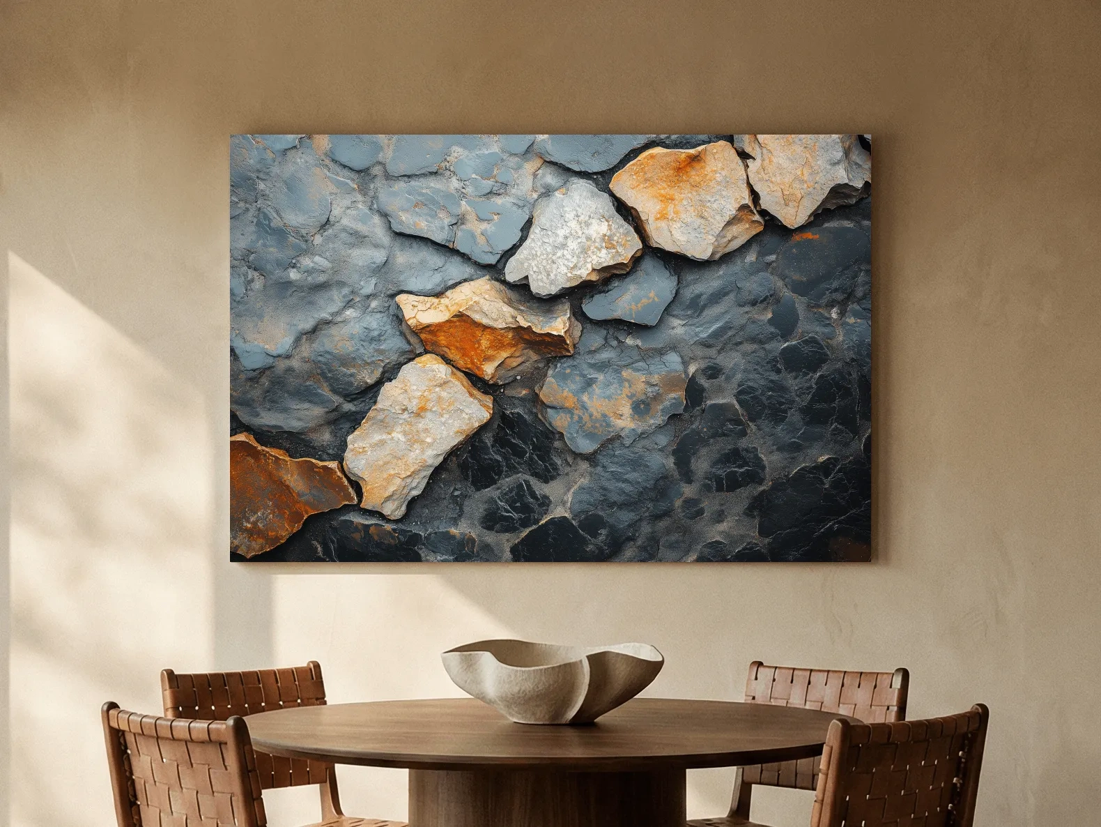 Textured Slate Stone Abstract - Modern Rustic Rock Wall Art
