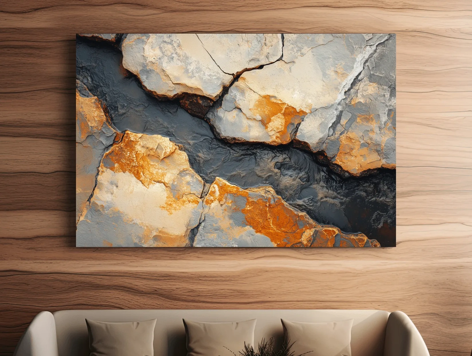 Natural stone and rock wall art, textured rustic artwork