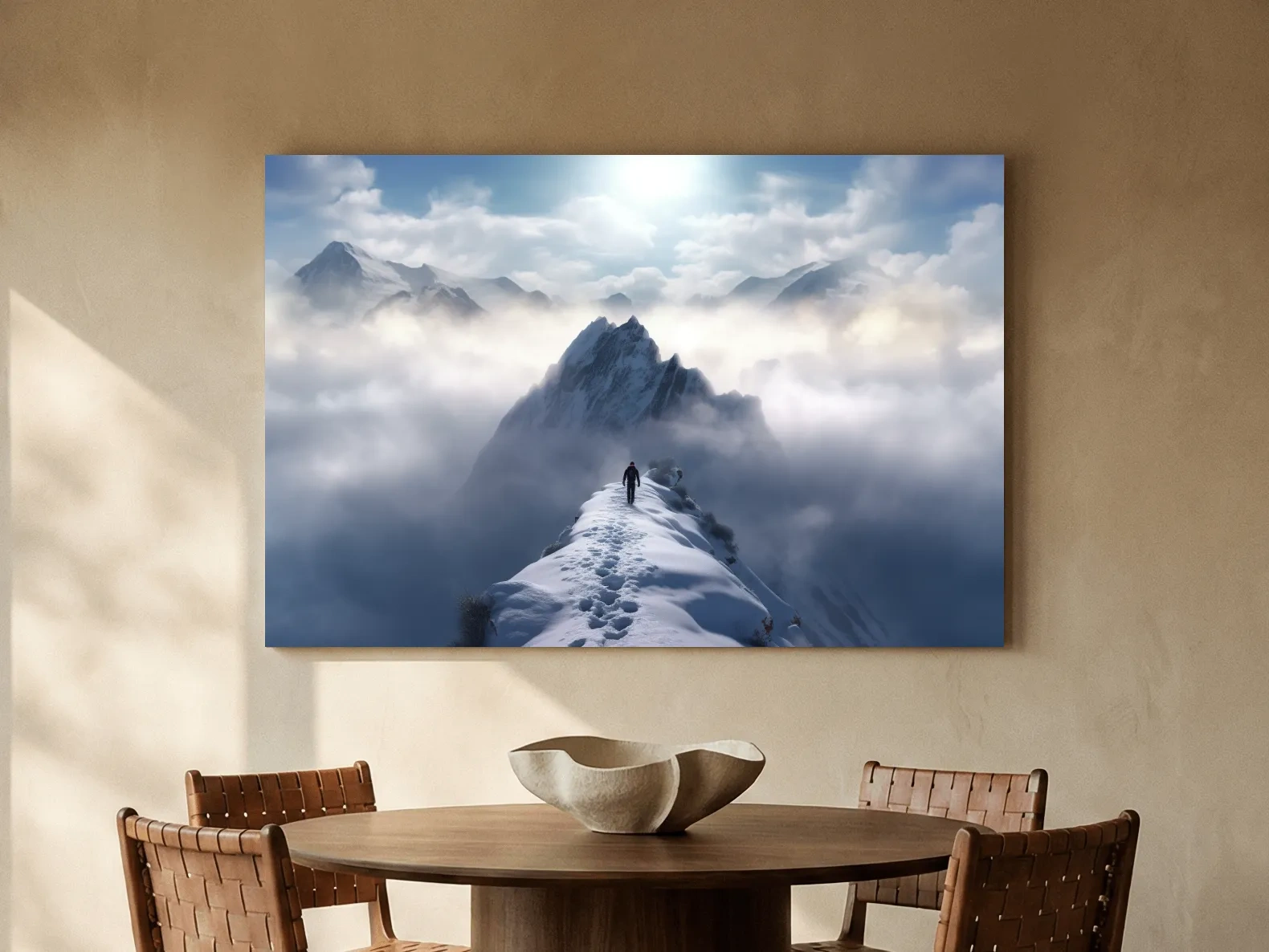 Epic Snowy Mountain Ridge Hike - Photographic Alpine Wall Art